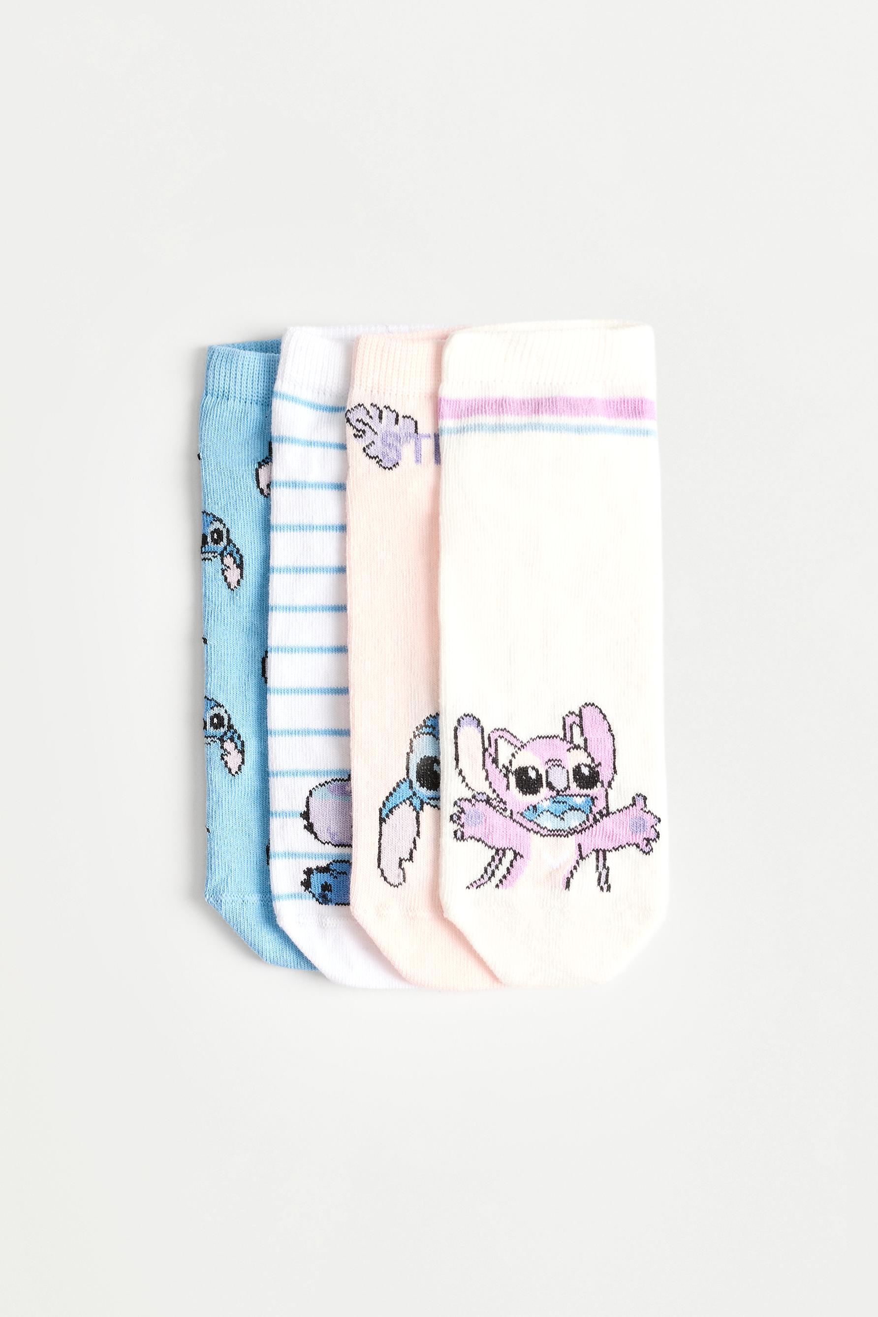 Stitch and Angel ©Disney Ankle Socks (4-Pack) — PINK/WHITE