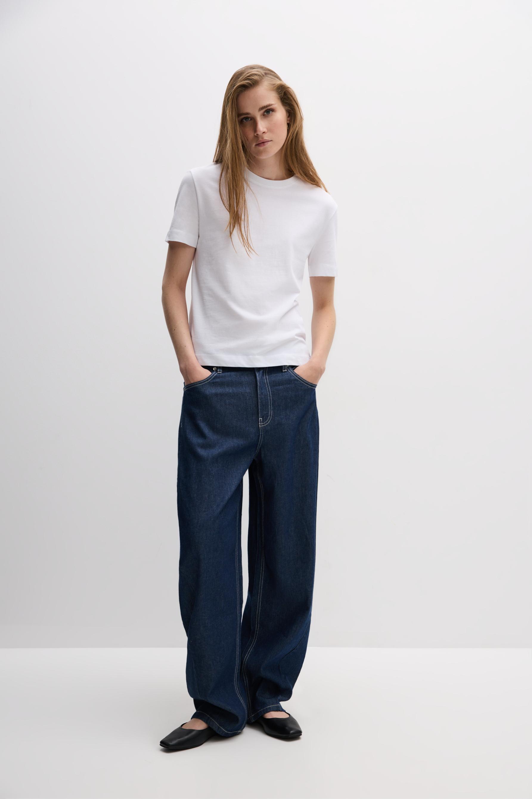 Basic round neck T-shirt — WHITE