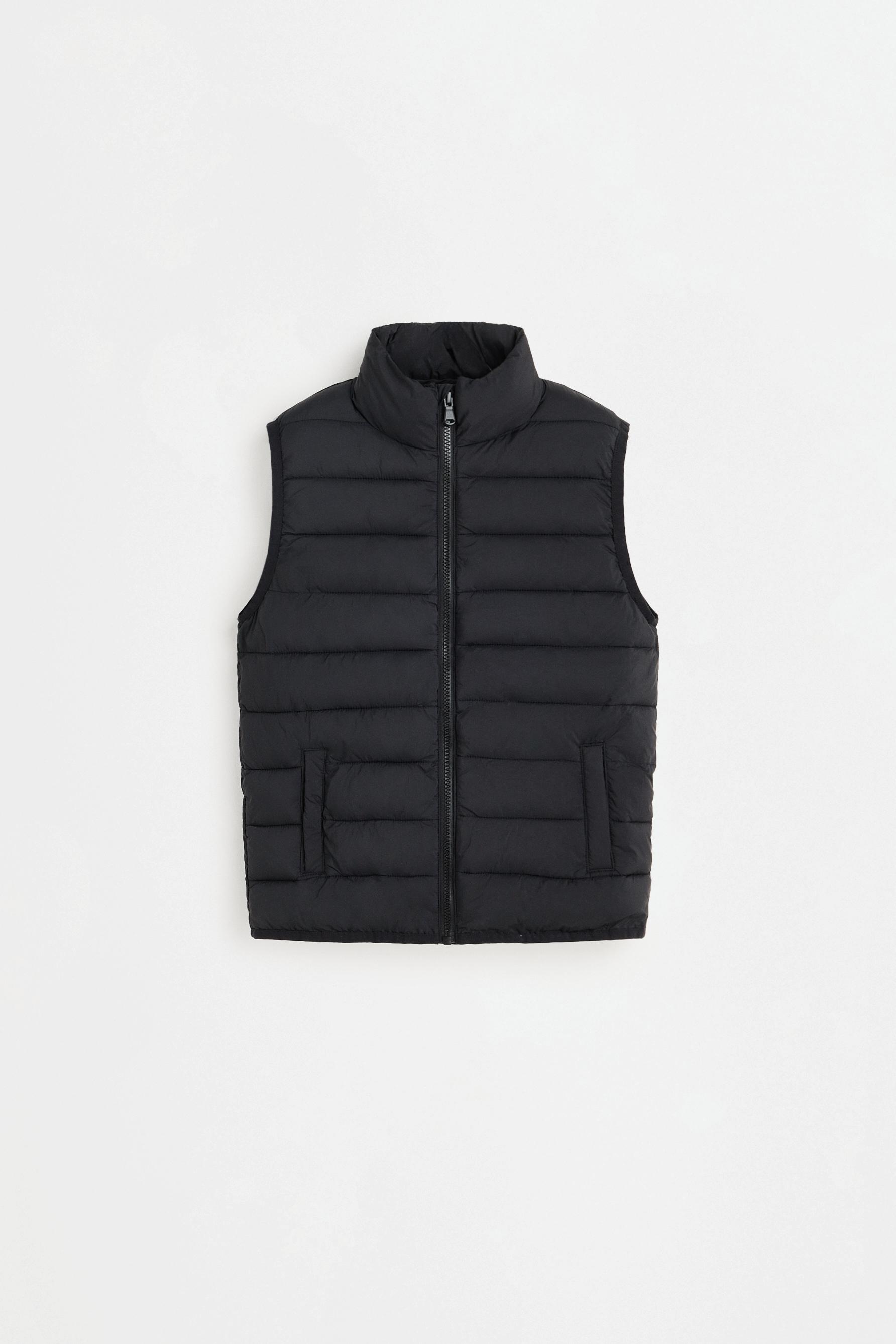 Lightweight quilted gilet — BLACK