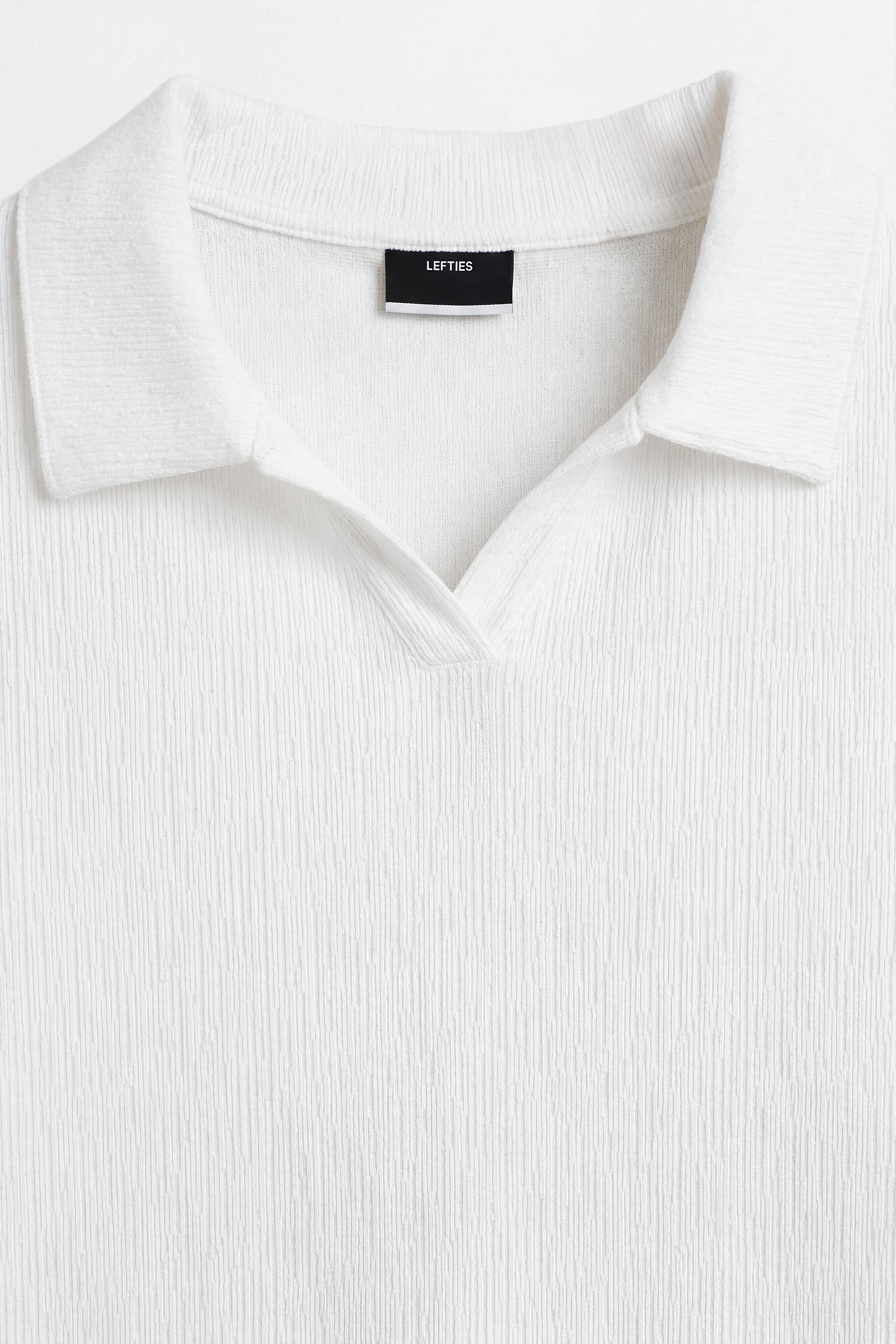 Rustic texture polo shirt — OFF WHITE
