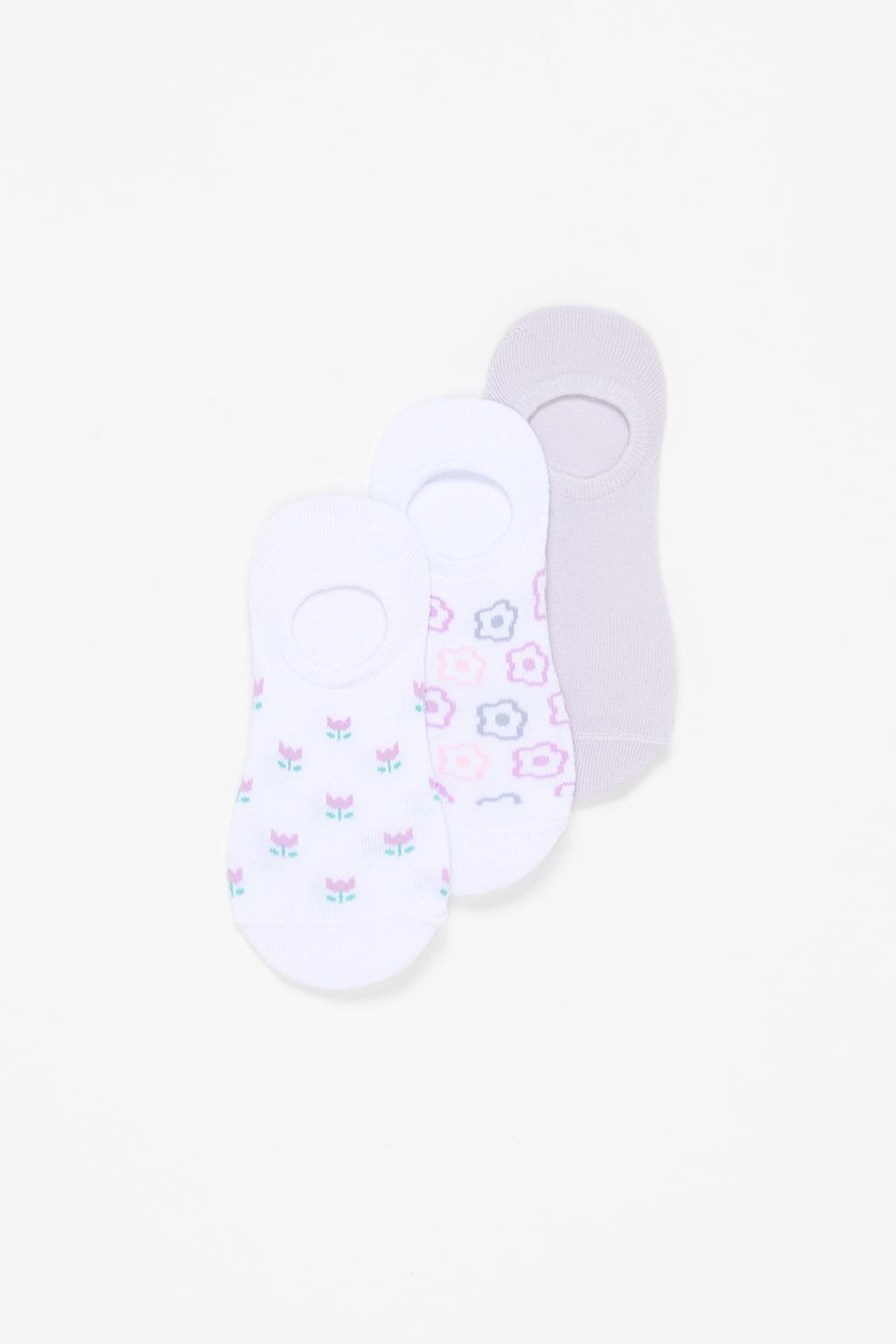 5-pack of floral no-show socks