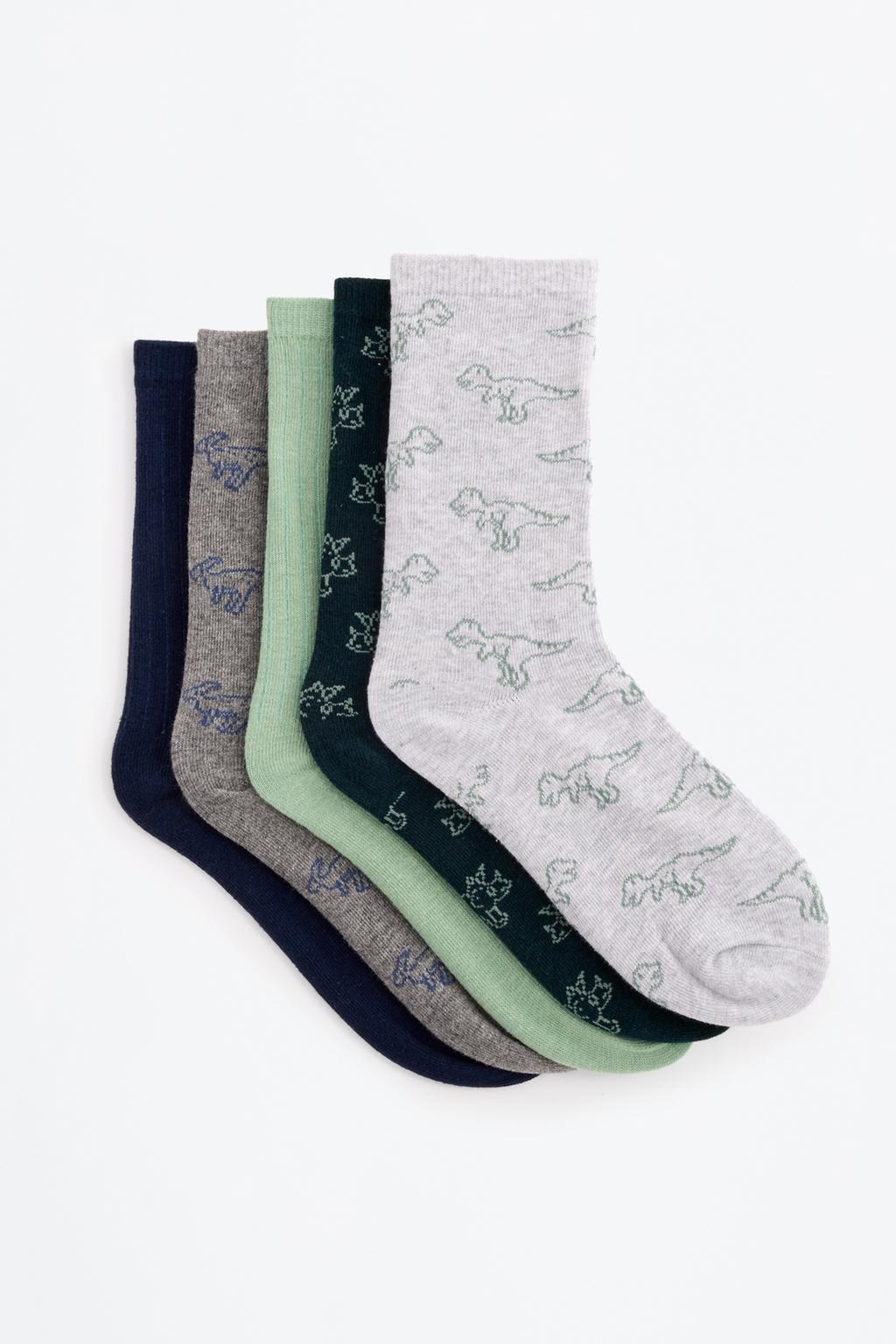 Pack 5 calcetines largos dinosaurios