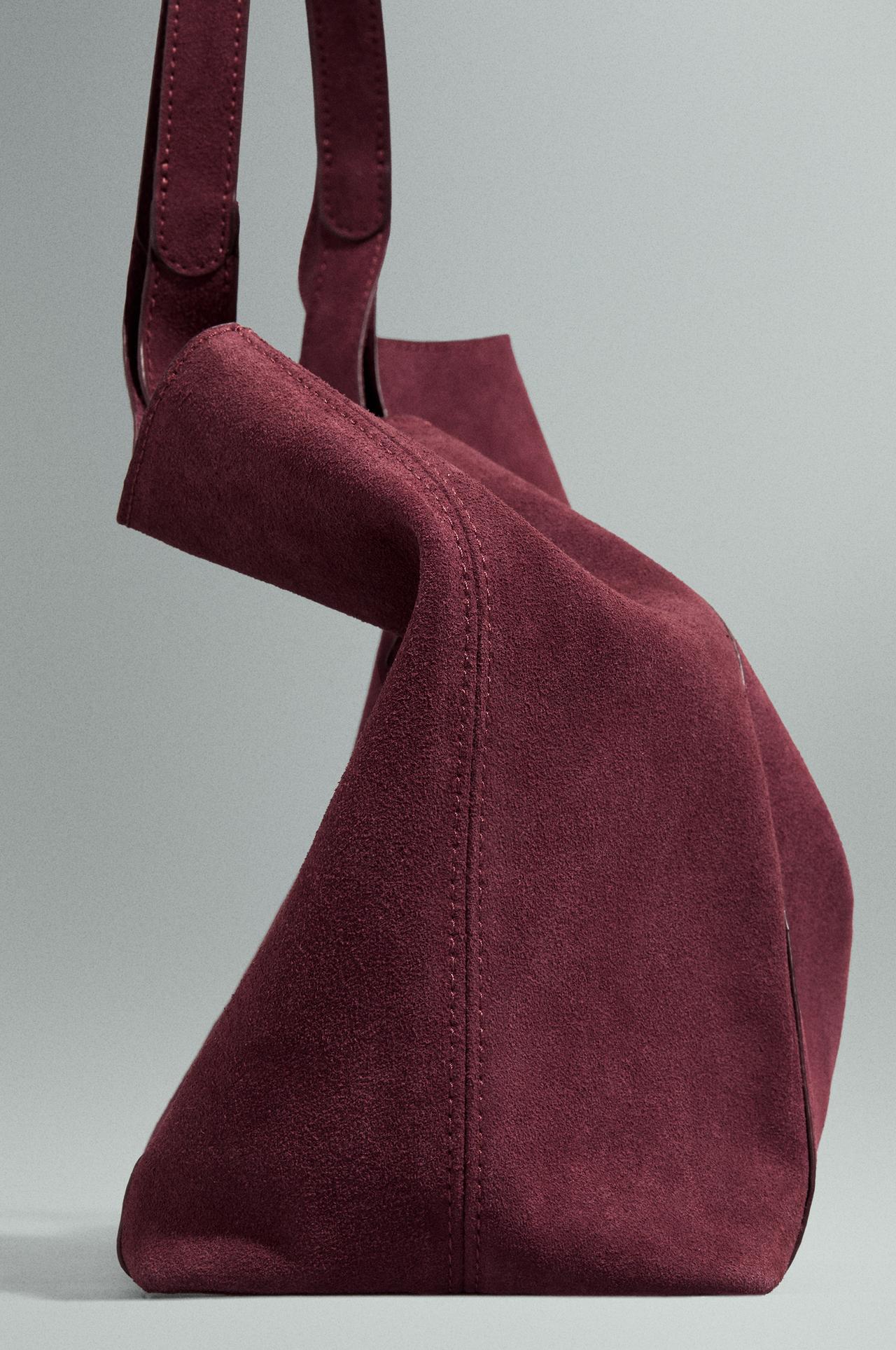 Reconstituted leather bag — BURGUNDY