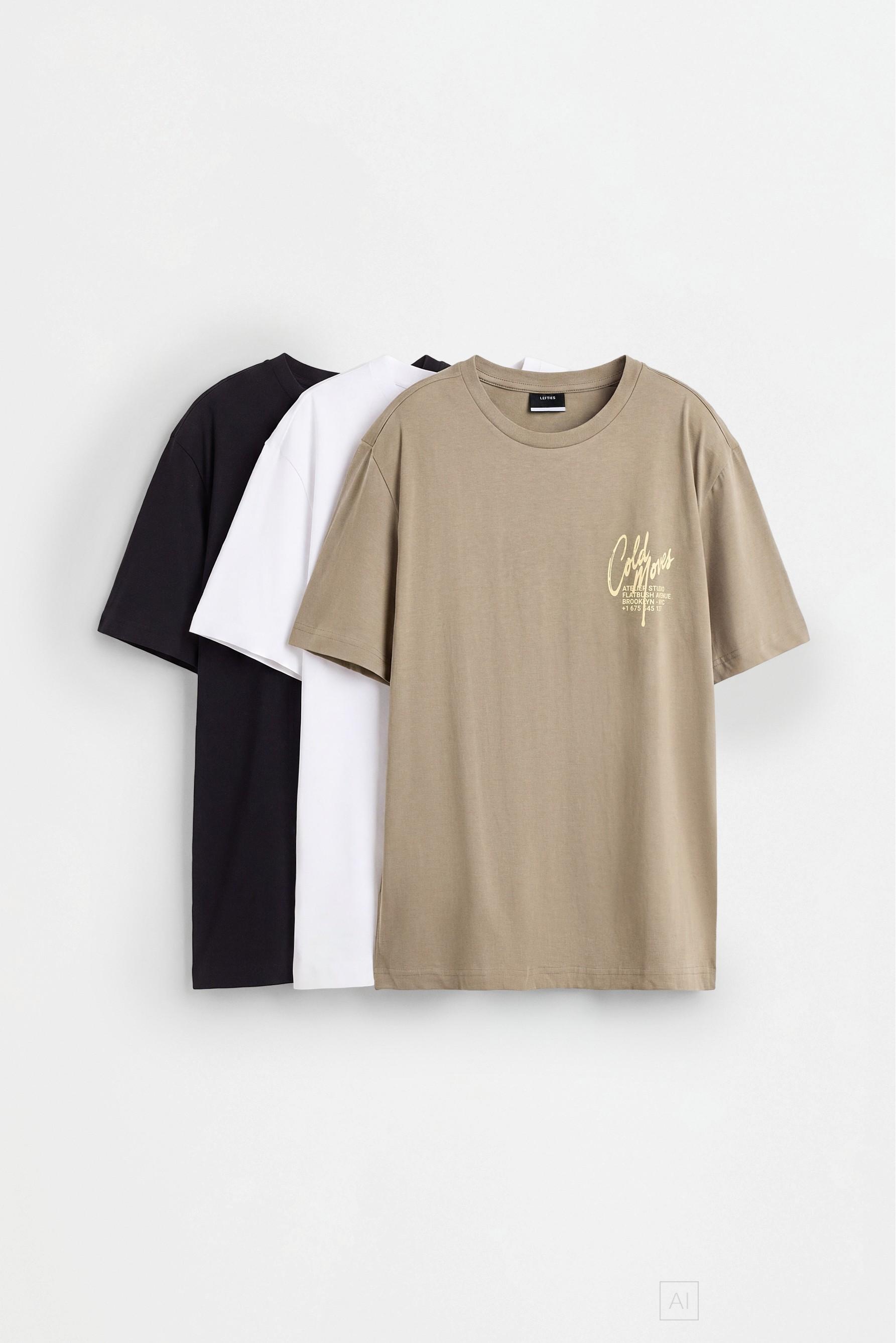 3-pack of printed T-shirts — PALE GREEN