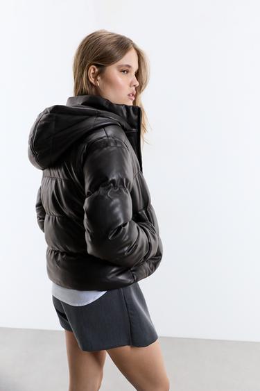 Padded leather effect jacket — BLACK 5