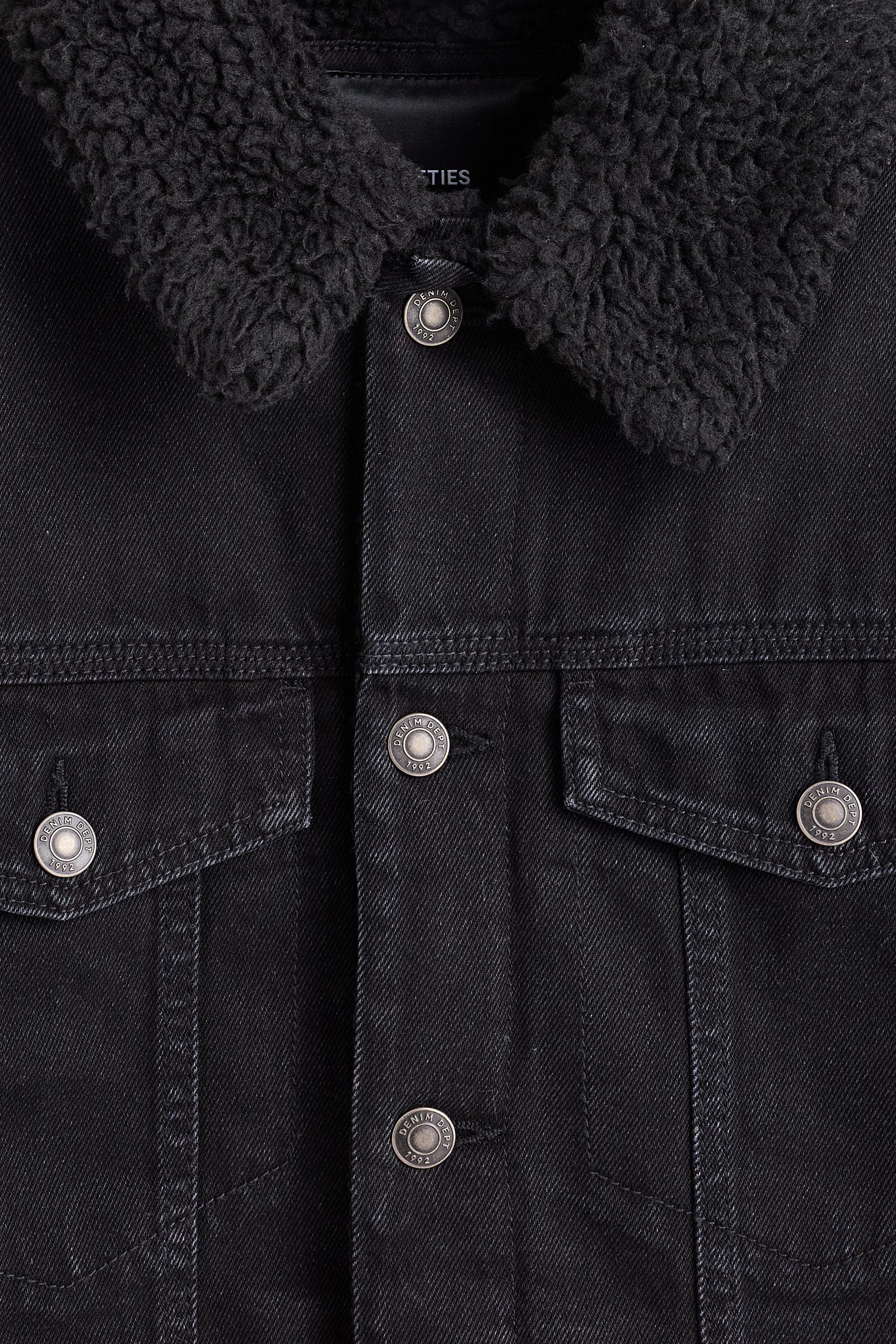 Shearling collar jacket — BLACK