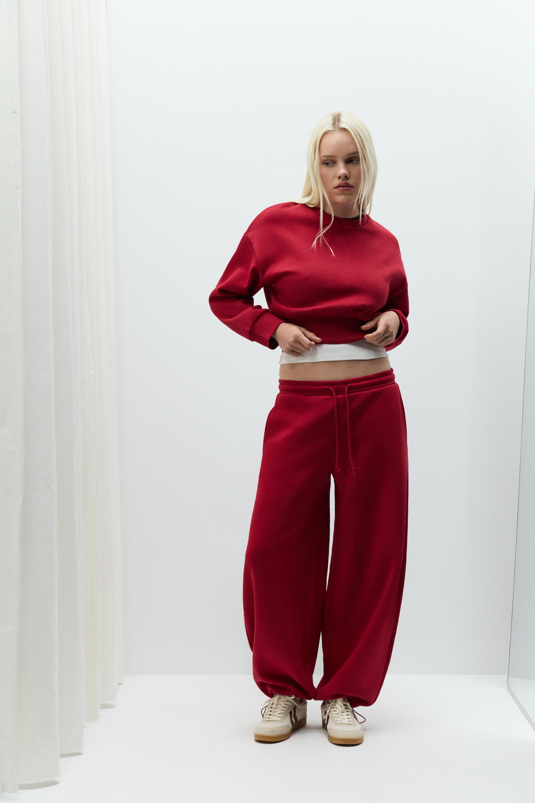 Gathered sweatshirt — RED