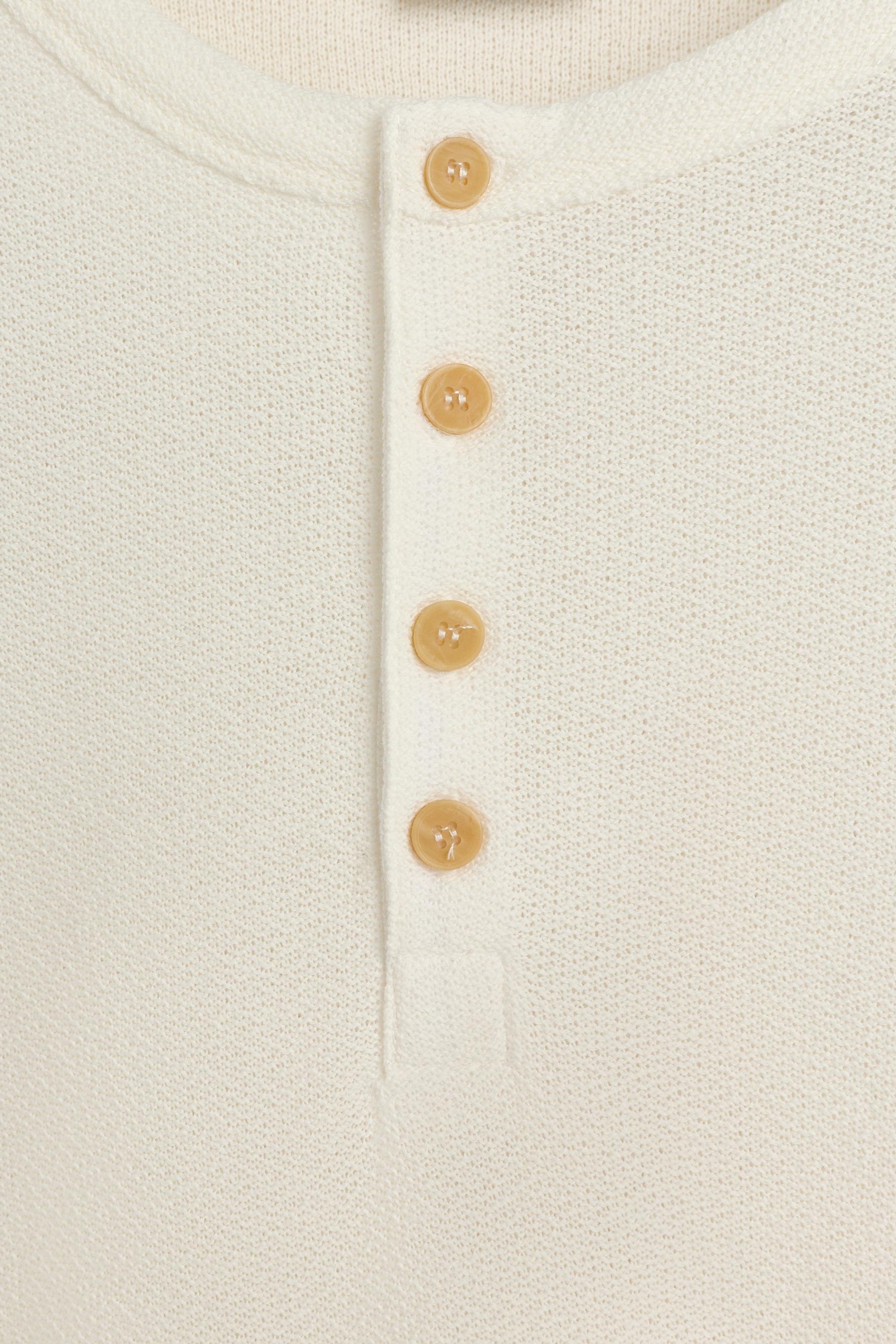 Rustic henley T-shirt — OFF WHITE