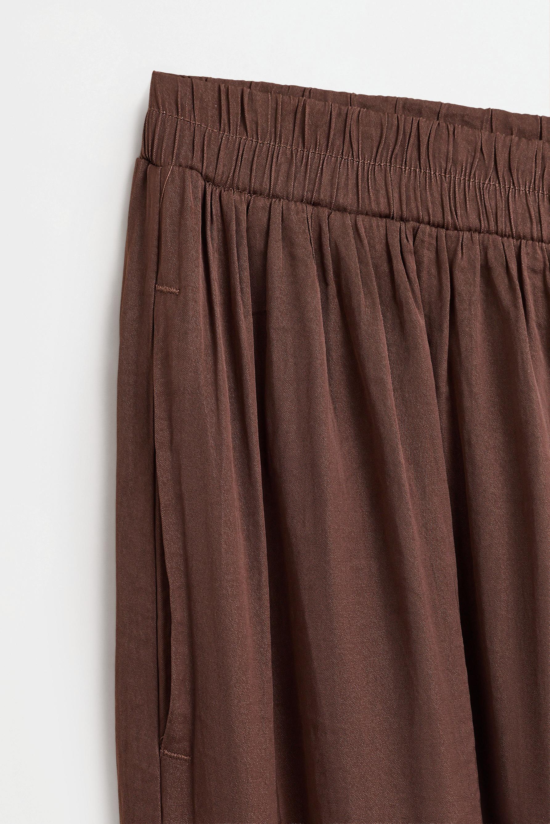 Satin sarouel trousers — DARK BROWN
