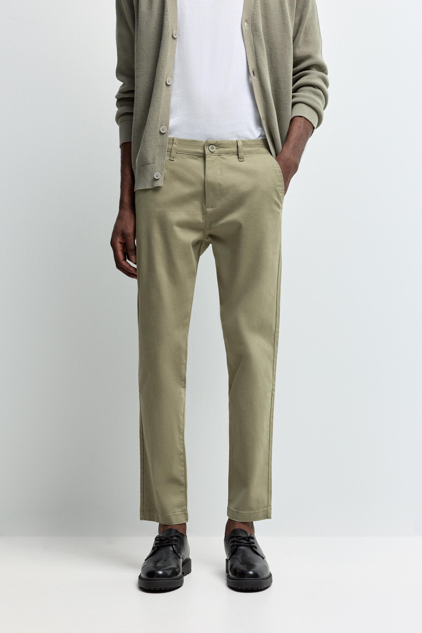 Skinny chino trousers — GREEN