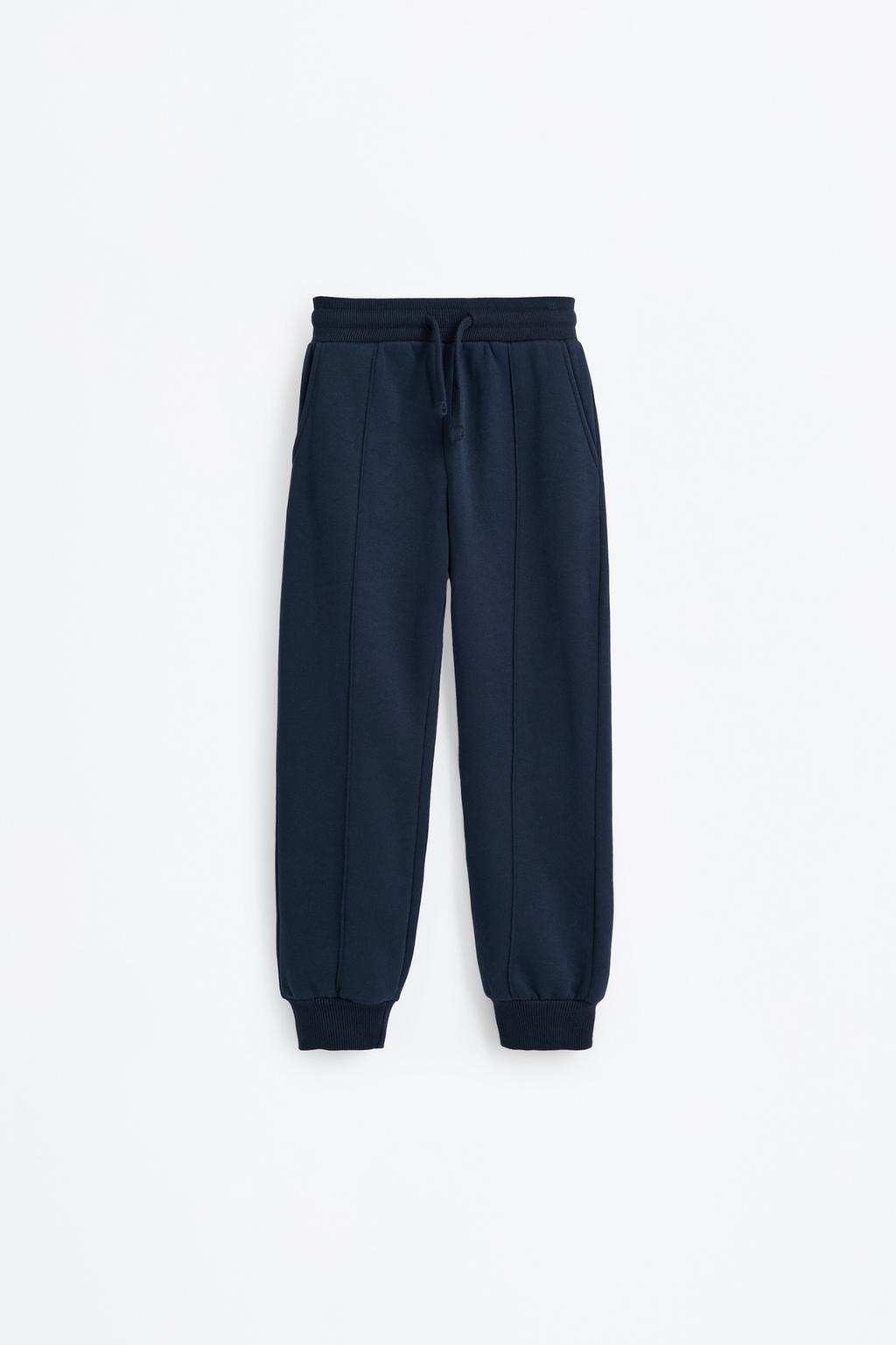Plush trousers with seam detail