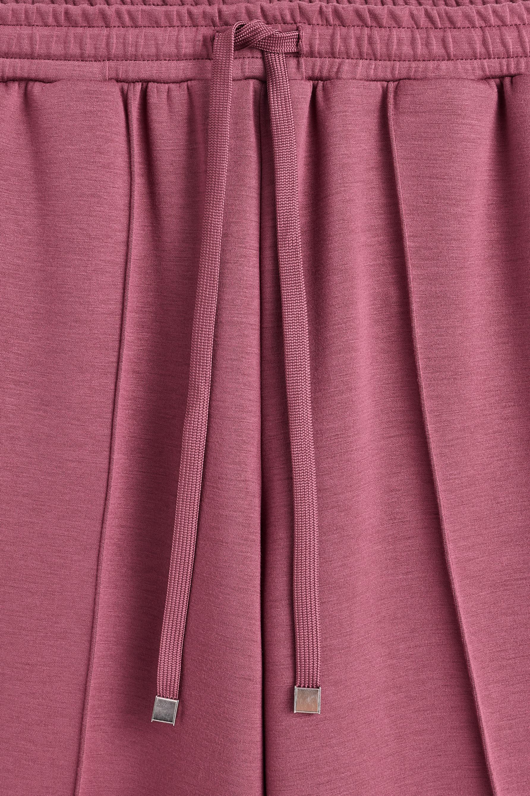 Wide-leg tracksuit trousers with front seam — DARK PINK