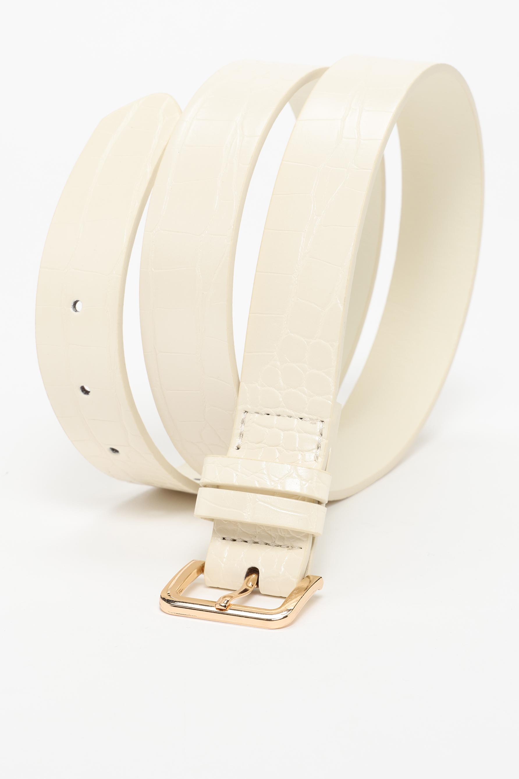 Crocodile belt — WHITE