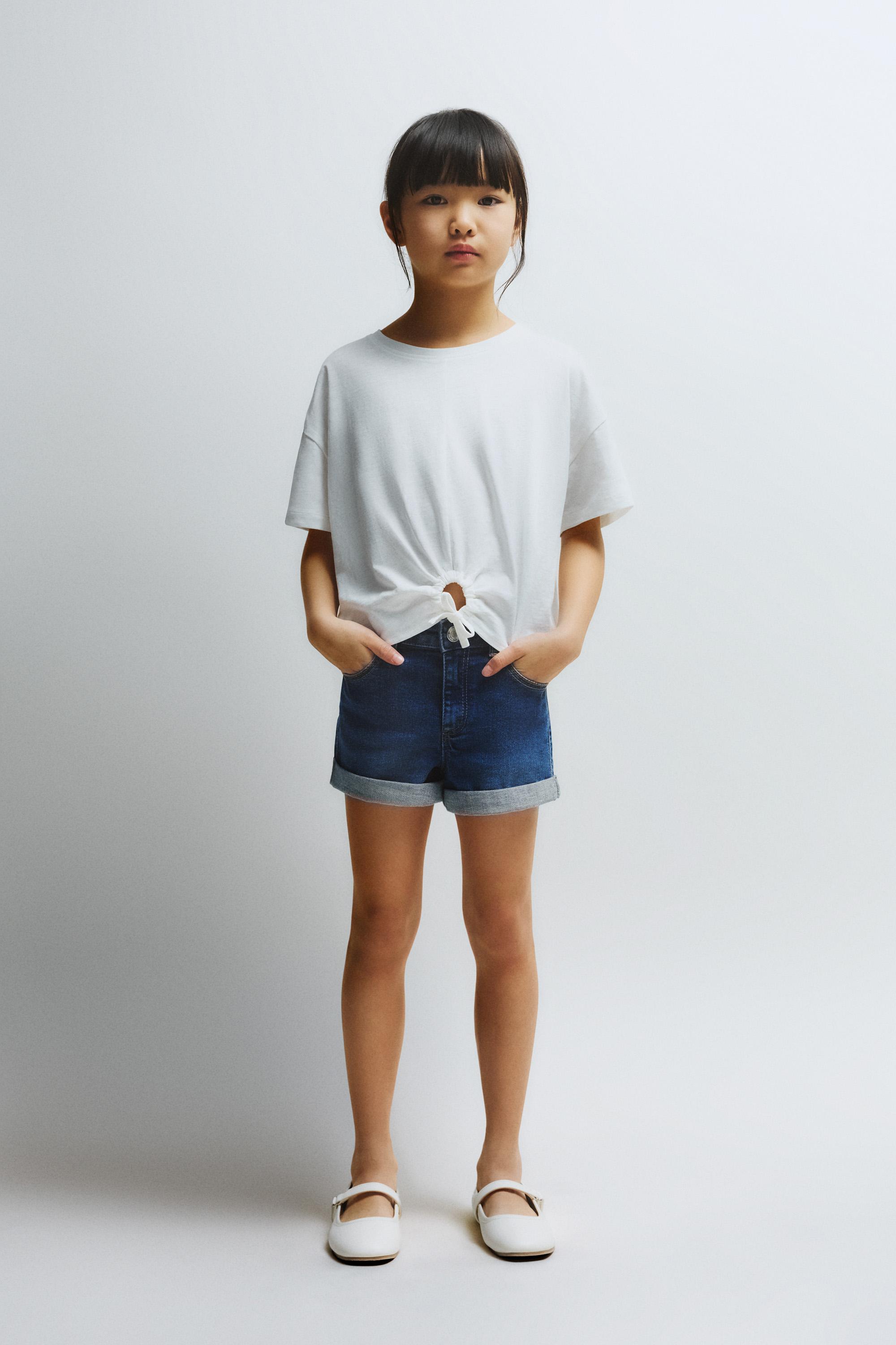 Stretch denim shorts — MEDIUM BLUE