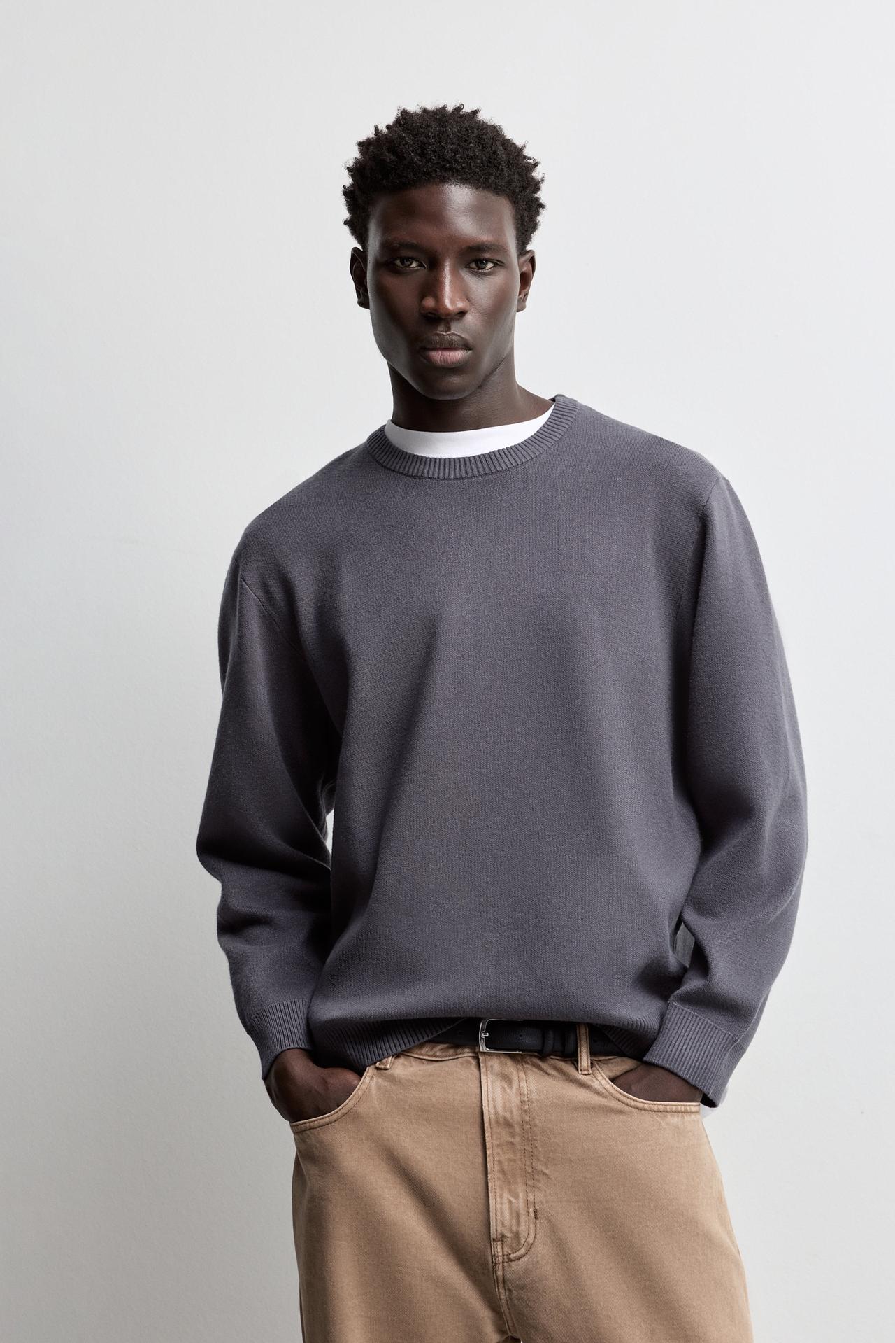 Soft knit sweater — DARK GREY