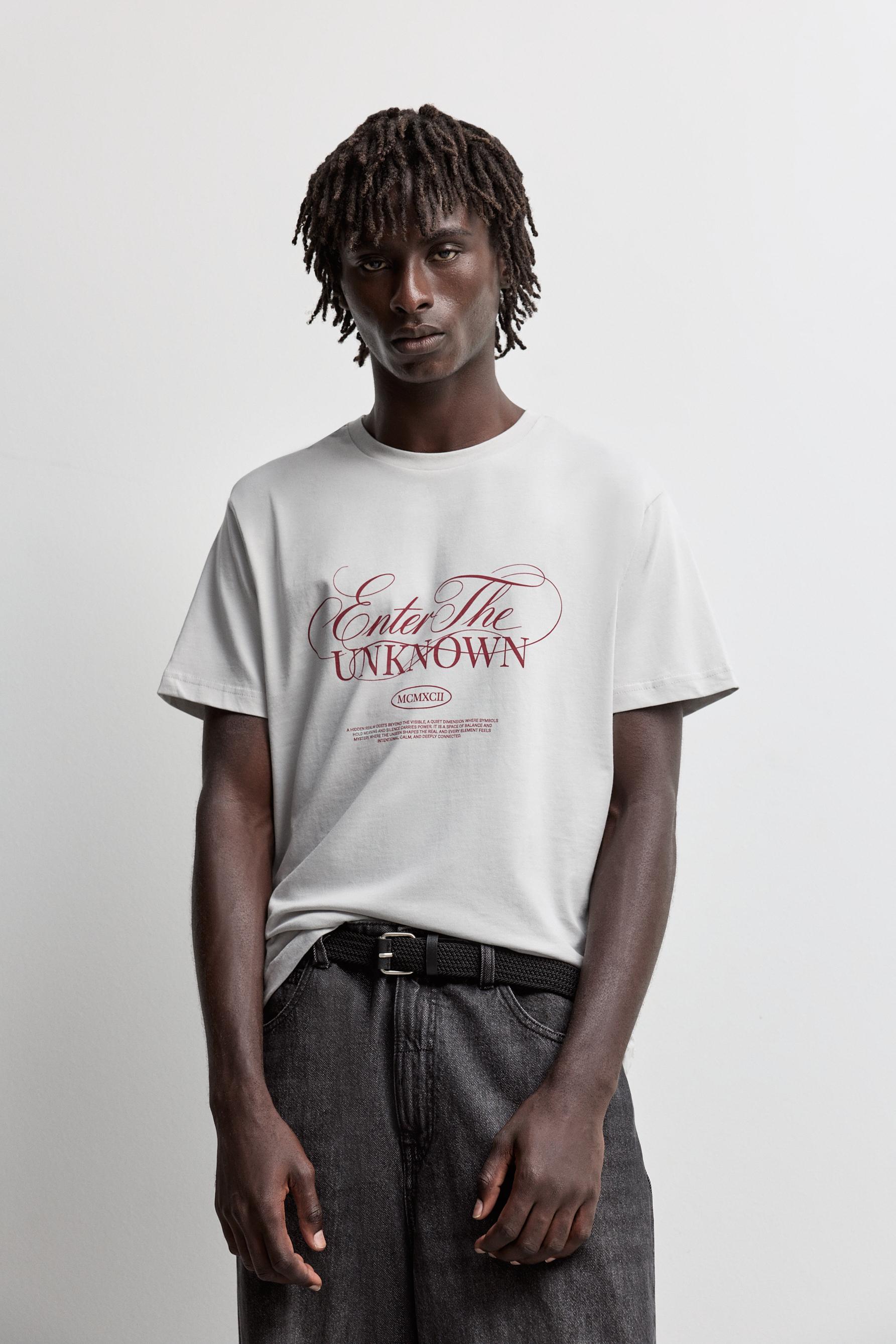Slogan T-shirt — PALE GREY