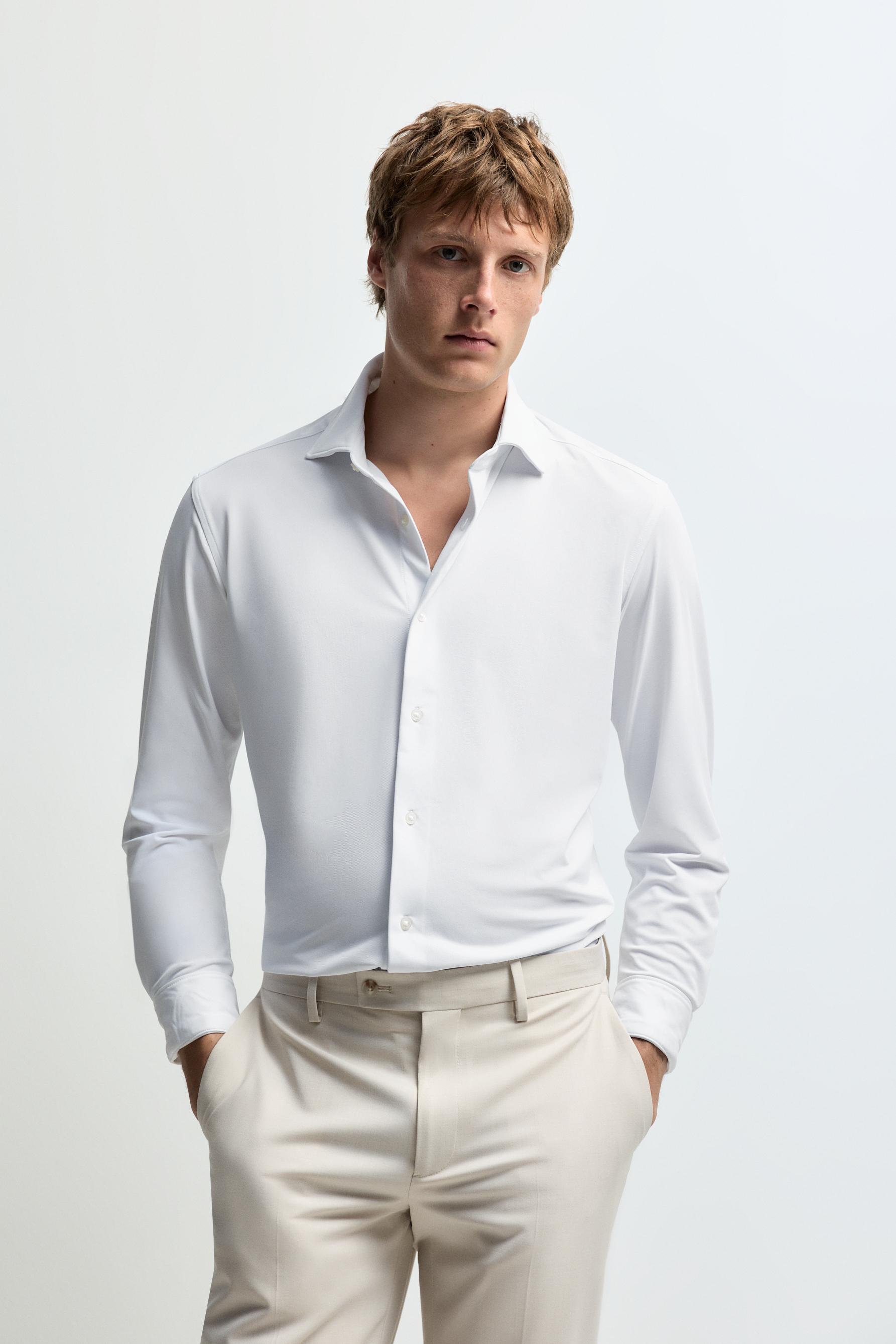 Slim fit tailored shirt — WHITE