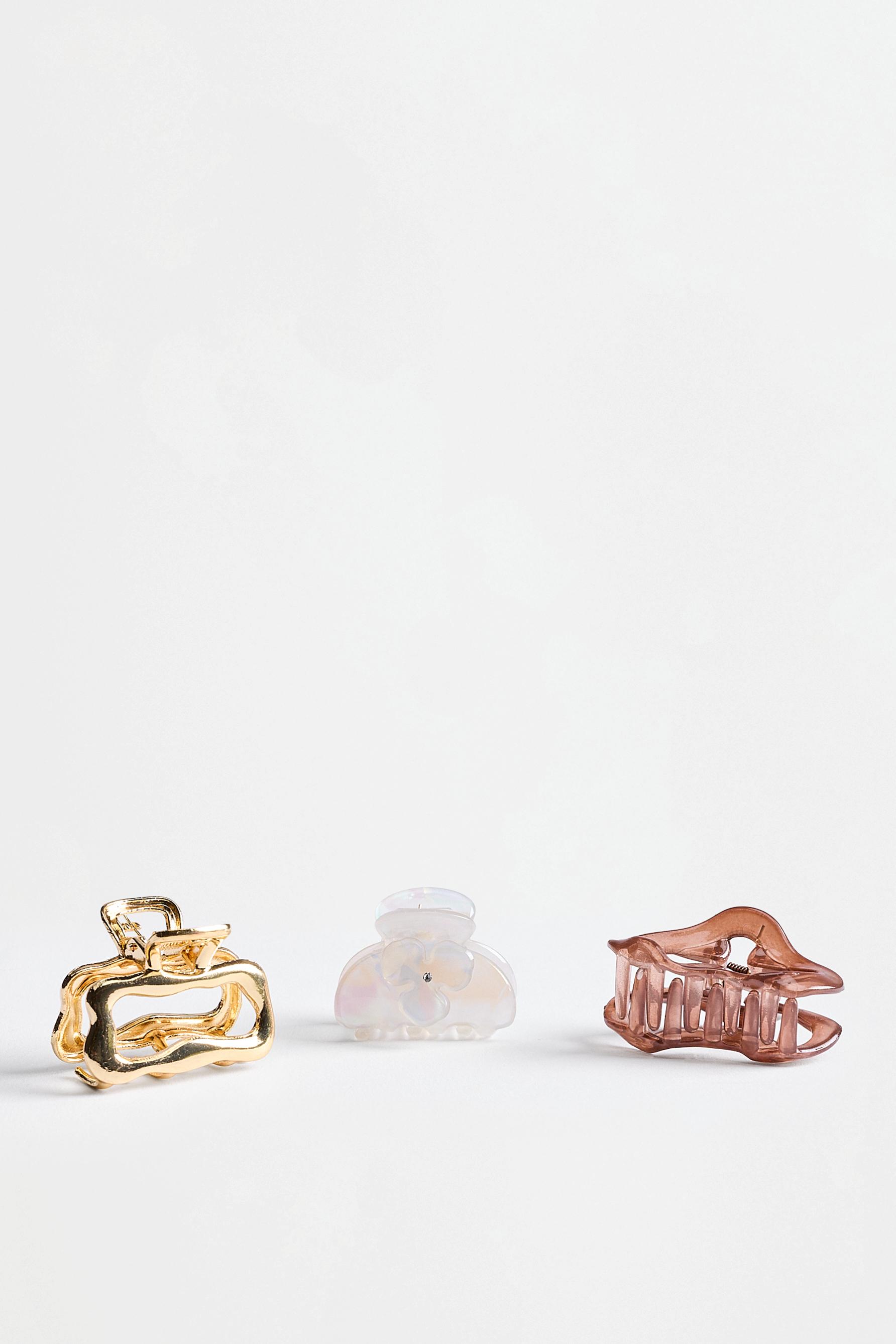 Assorted hair clips (3-pack) — WHITE (alternate view)