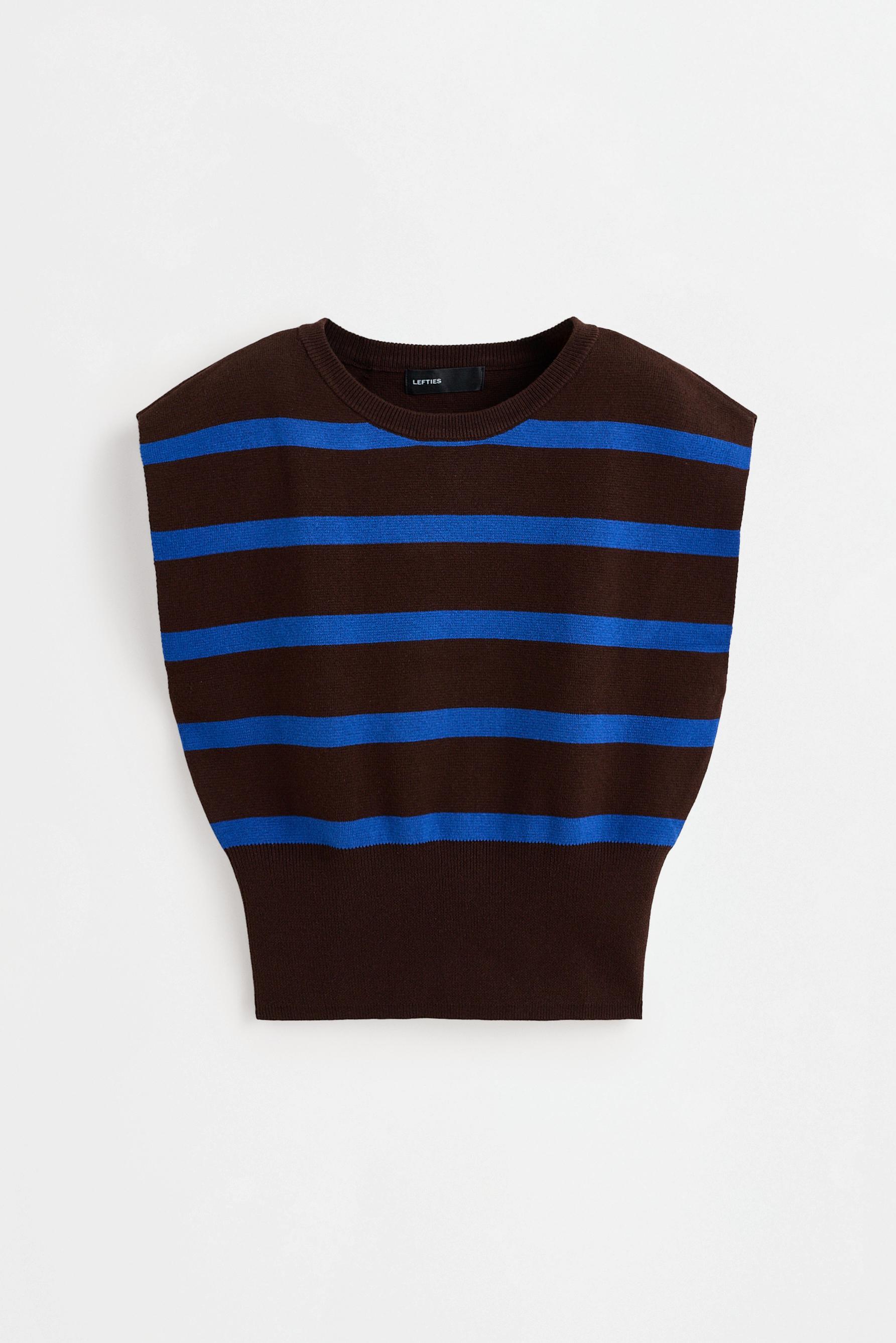 Voluminous top — BROWN/BLUE
