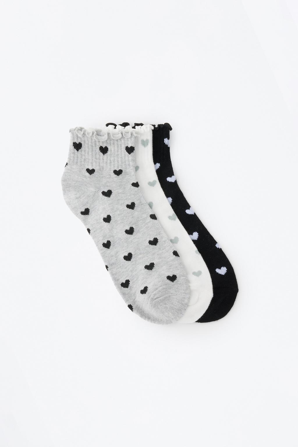 Pack 3 calcetines tobilleros altos ondas