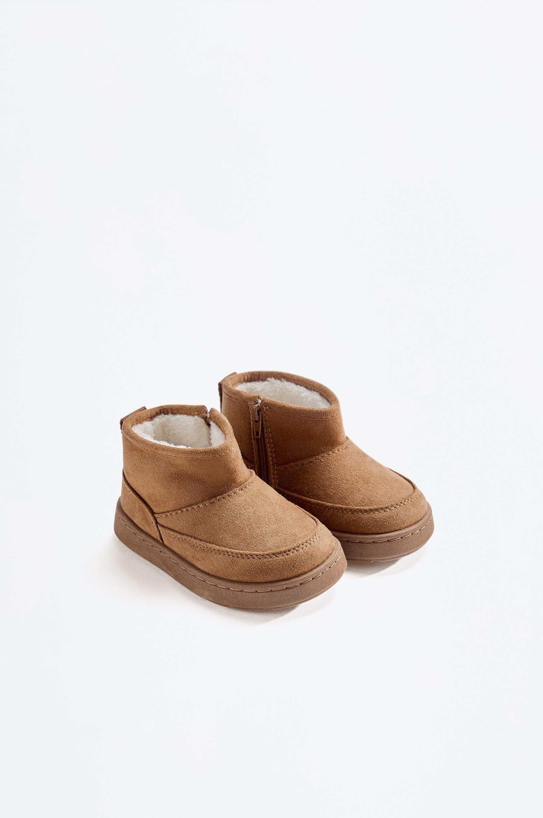 Lined faux fur boot — BEIGE