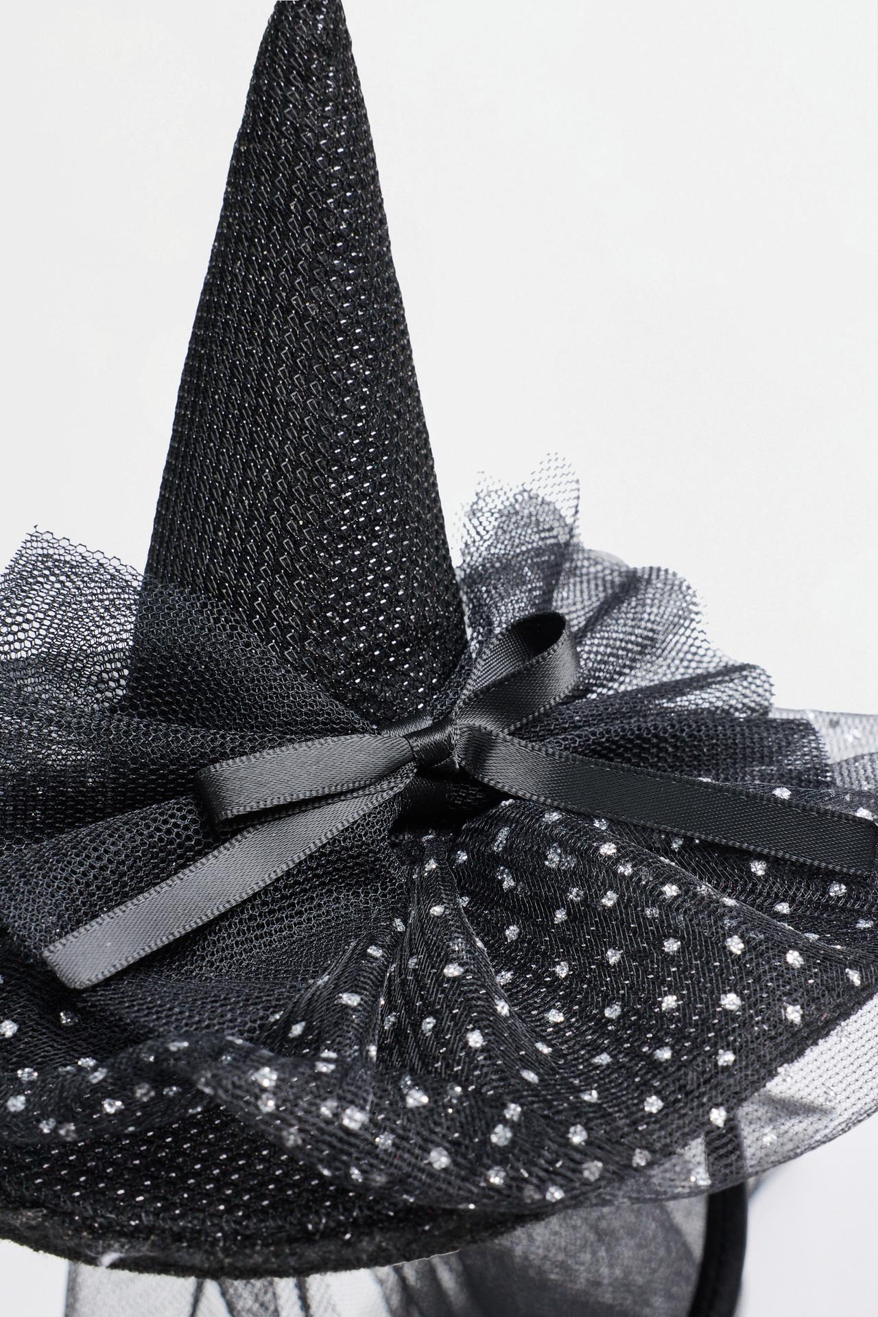 Witch hat headband — BLACK/WHITE