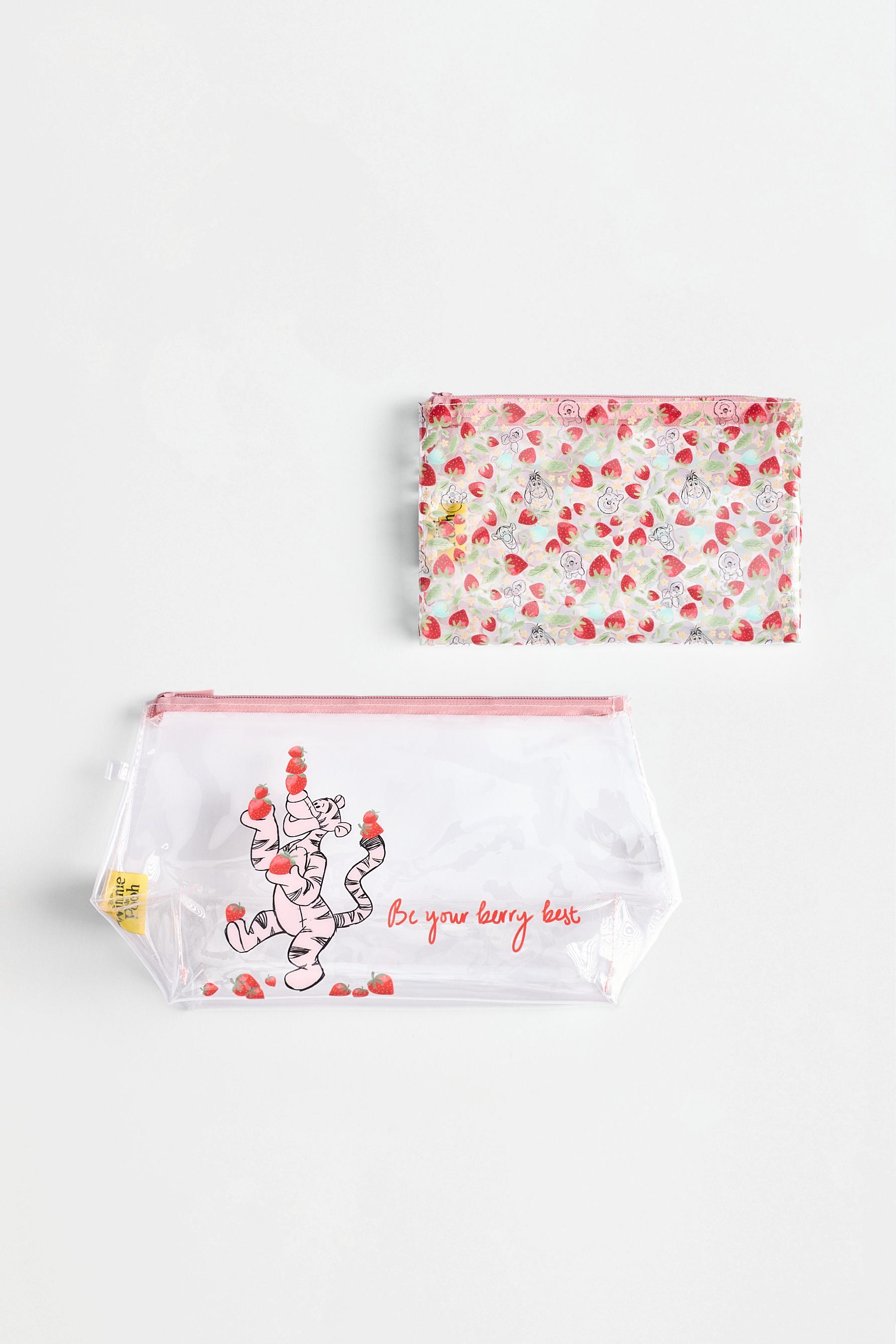 Set of 2 transparent Winnie the Pooh ©Disney toiletry bags — FADED PINK