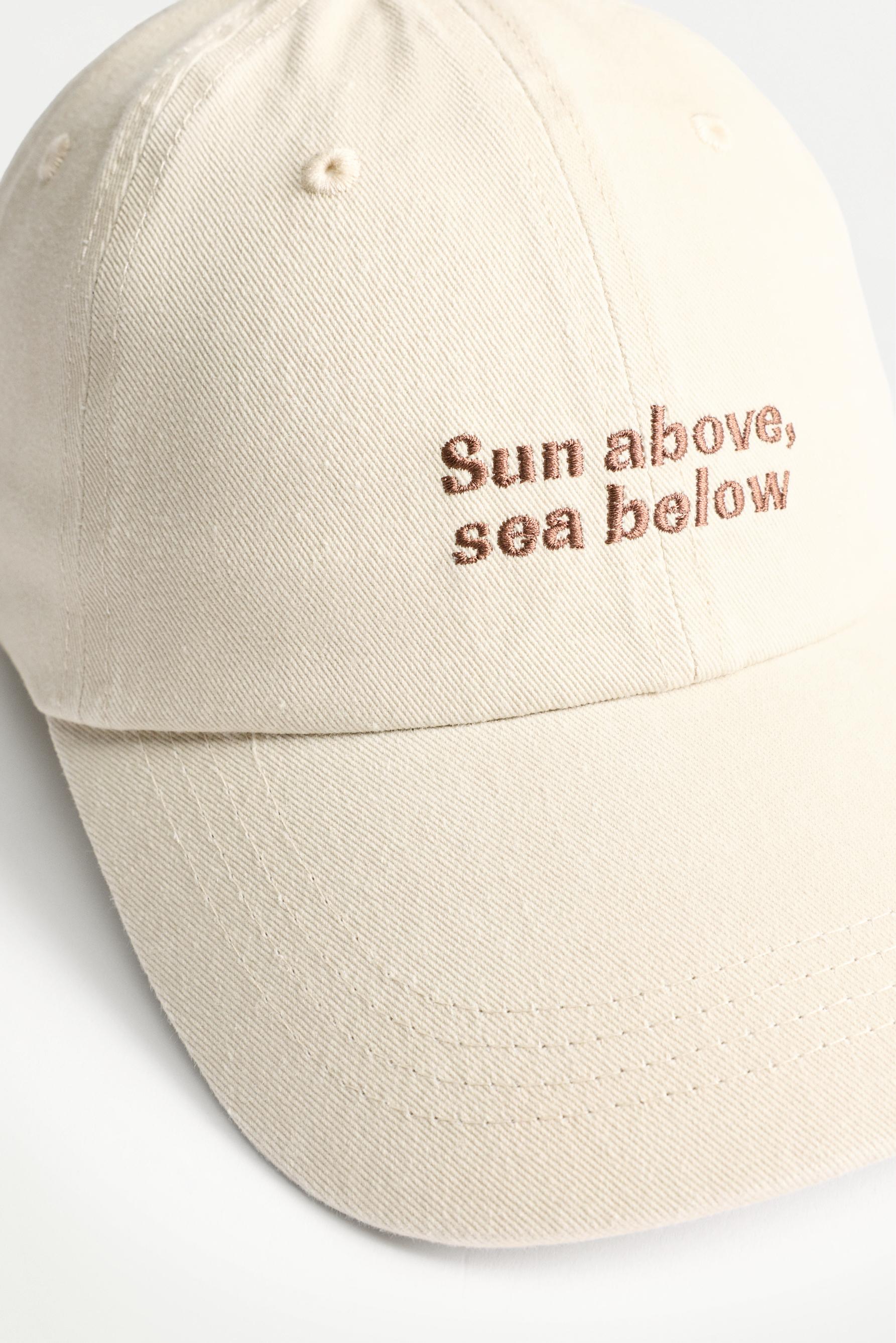 Faded-effect embroidered cap — SAND MARL