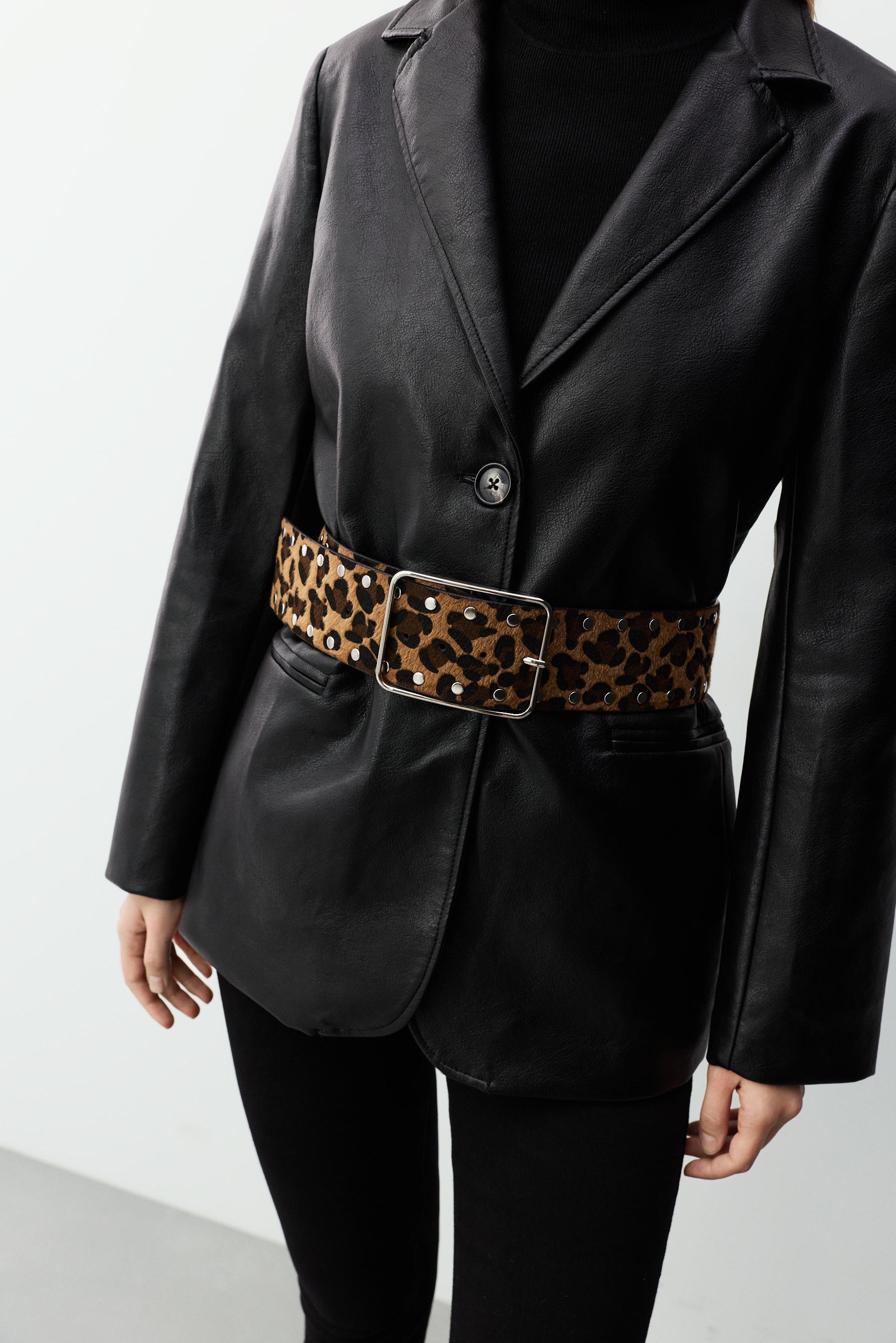 Cinturón ancho animal print