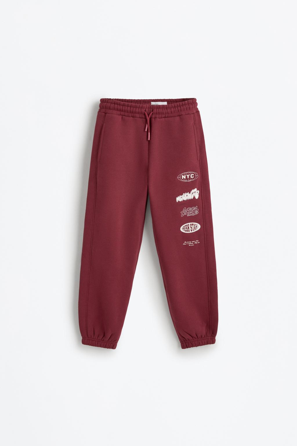 Printed plush trousers