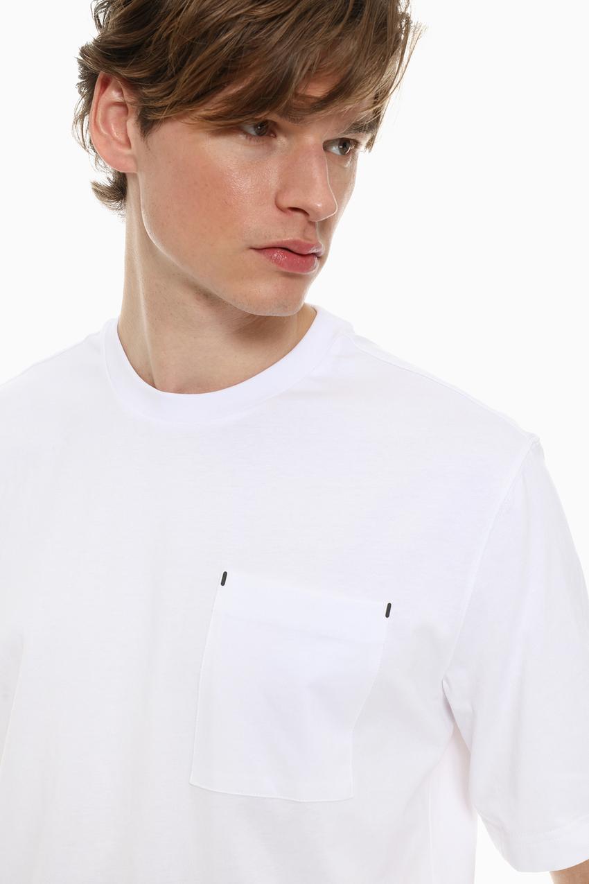 Camiseta Deportiva Camiseta Blanca Con Bolsillo Mujer Camiseta