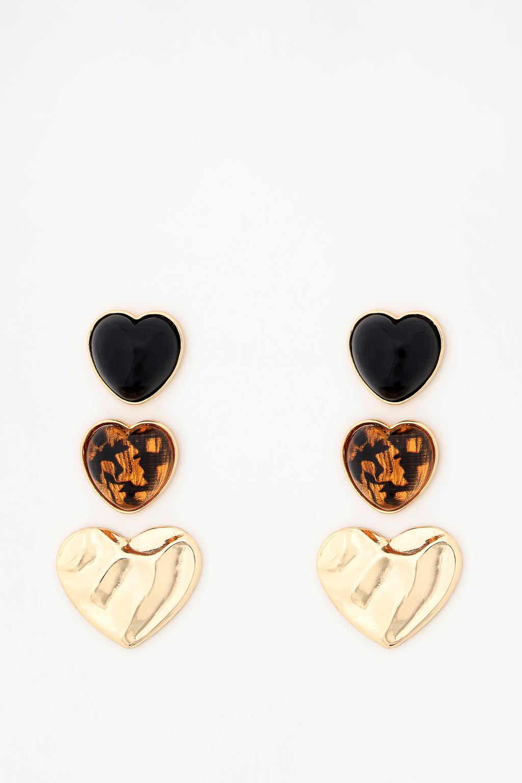 3-pack of heart earrings