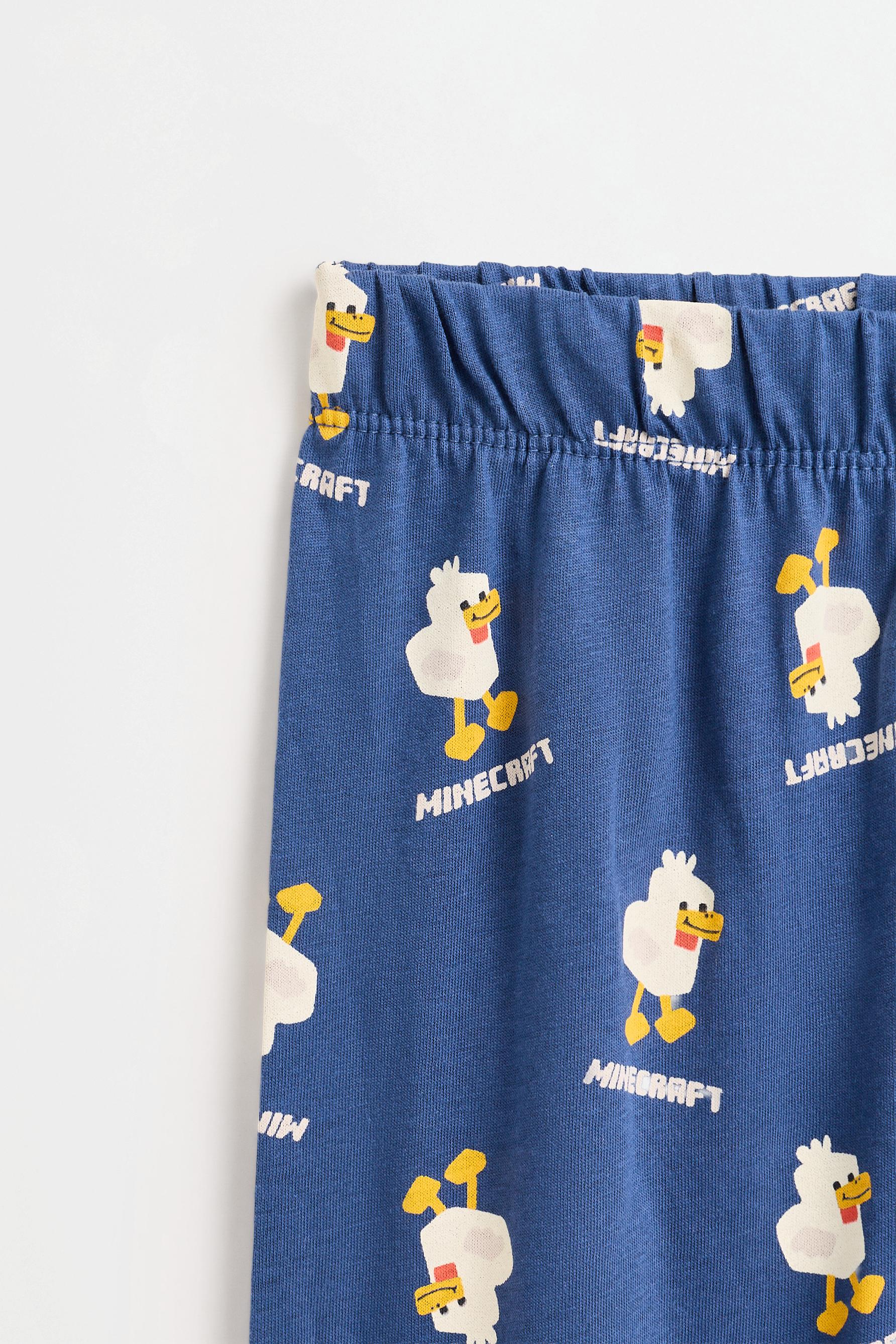 Minecraft long pyjamas with eye mask — BLUE