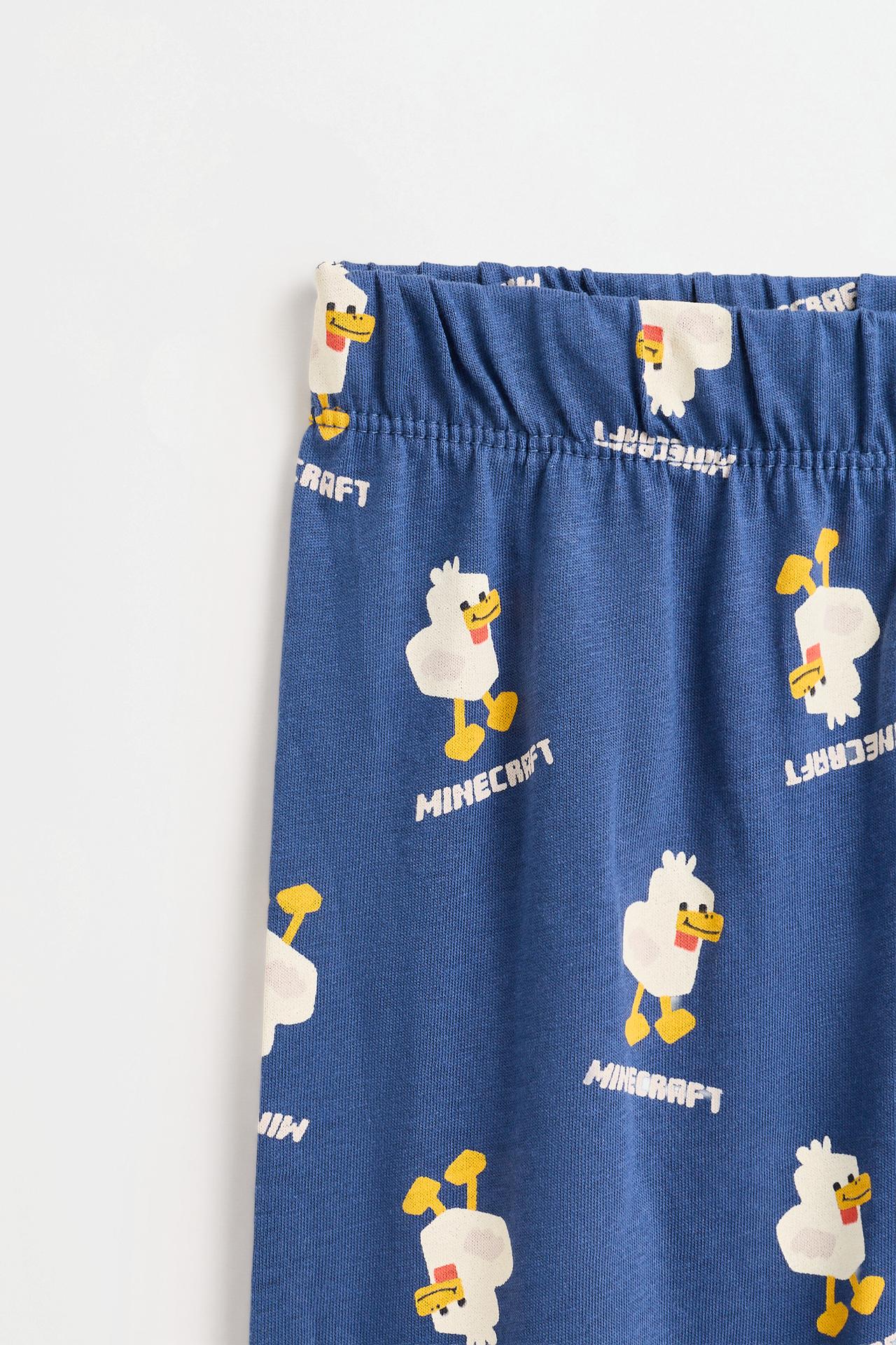 Minecraft long pyjamas with eye mask — BLUE