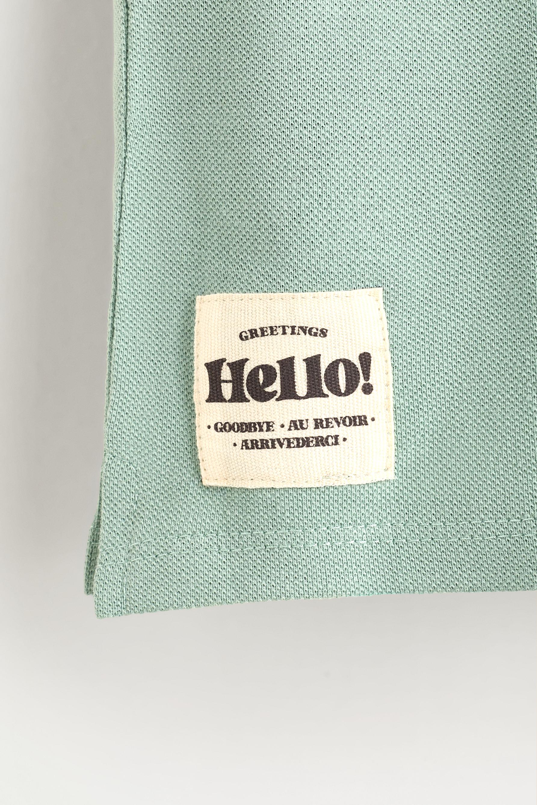Piqué T-shirt and Bermuda shorts co-ord — GREENISH