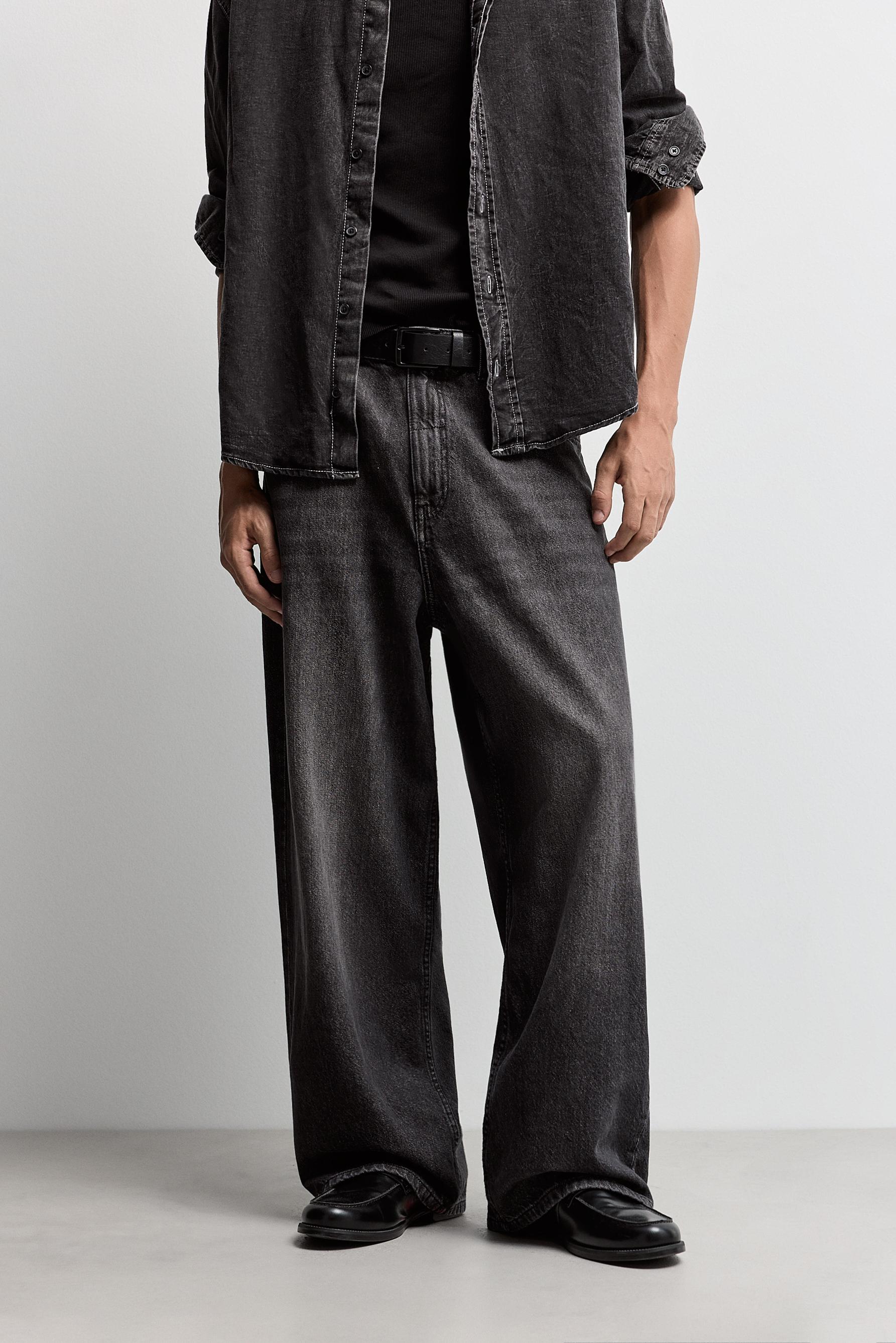 Wide-leg jeans — FADED BLACK