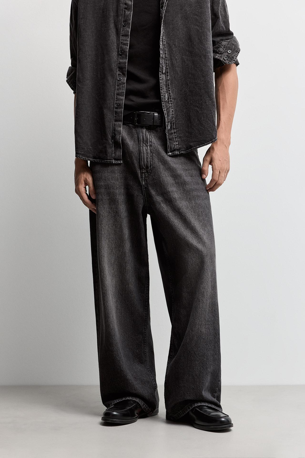 Wide-leg jeans — FADED BLACK