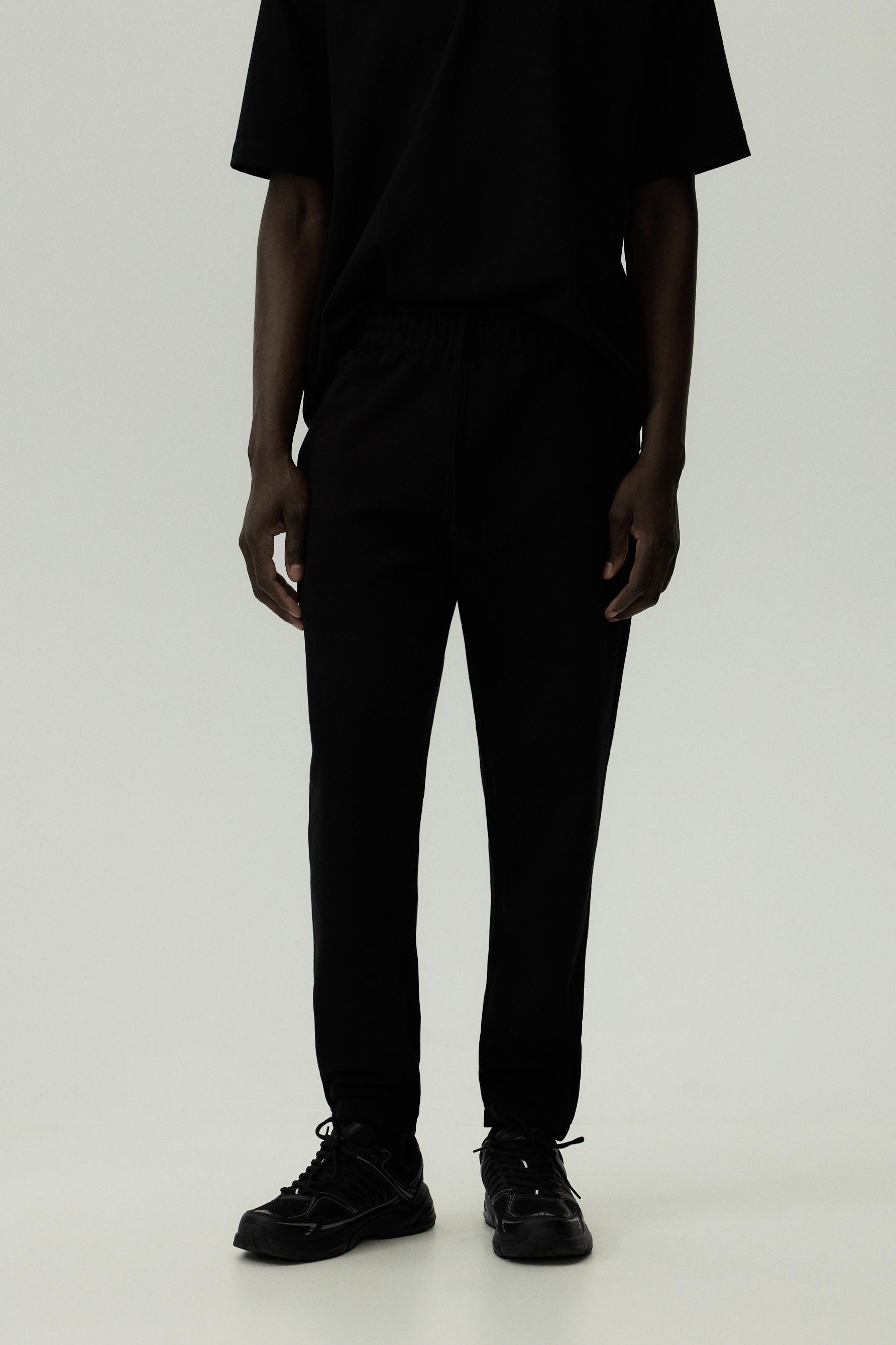 Slim fit tracksuit bottoms — BLACK