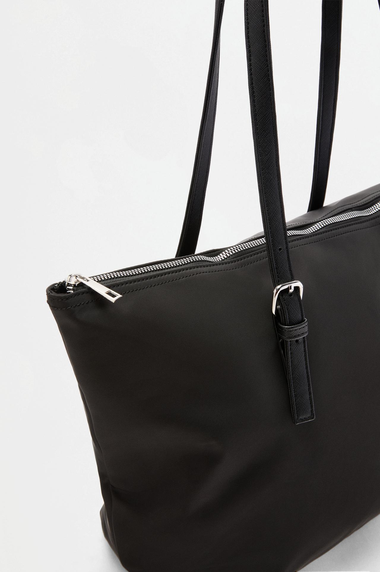 Nylon shopper bag — BLACK