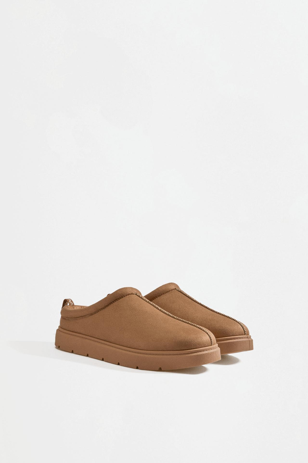 Lined clog shoe — BEIGE