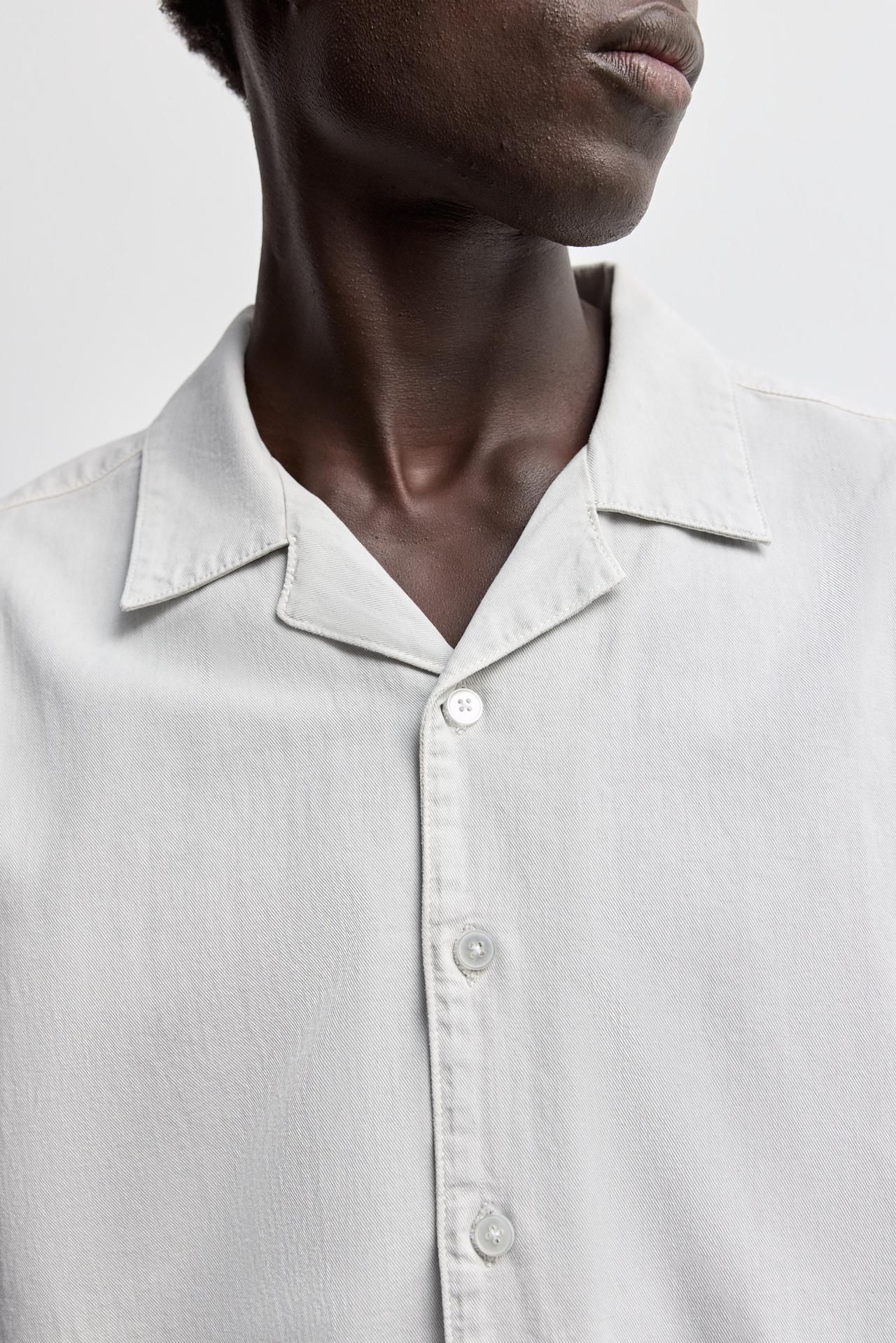 Denim resort shirt — PALE GREY