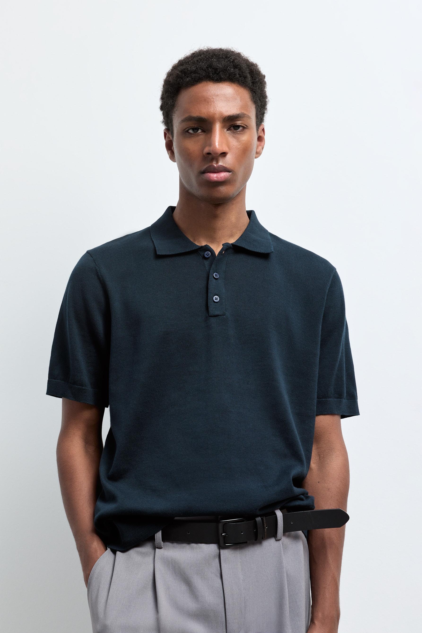 Rib detaylı örgü polo yaka t-shirt - AKSESUAR - Erkek | LEFTIES Turkey