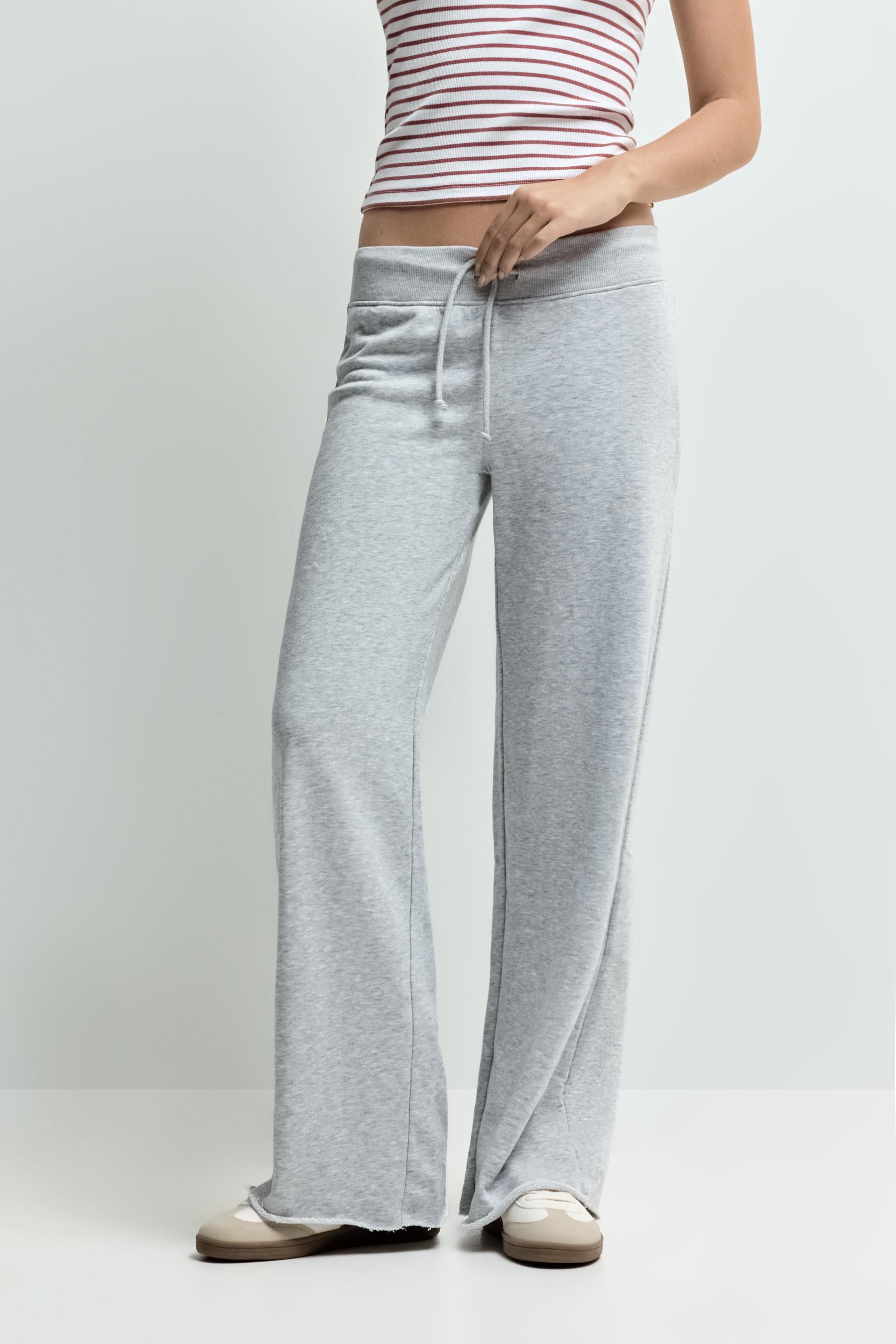 Wide-leg tracksuit trousers — GREY MARL