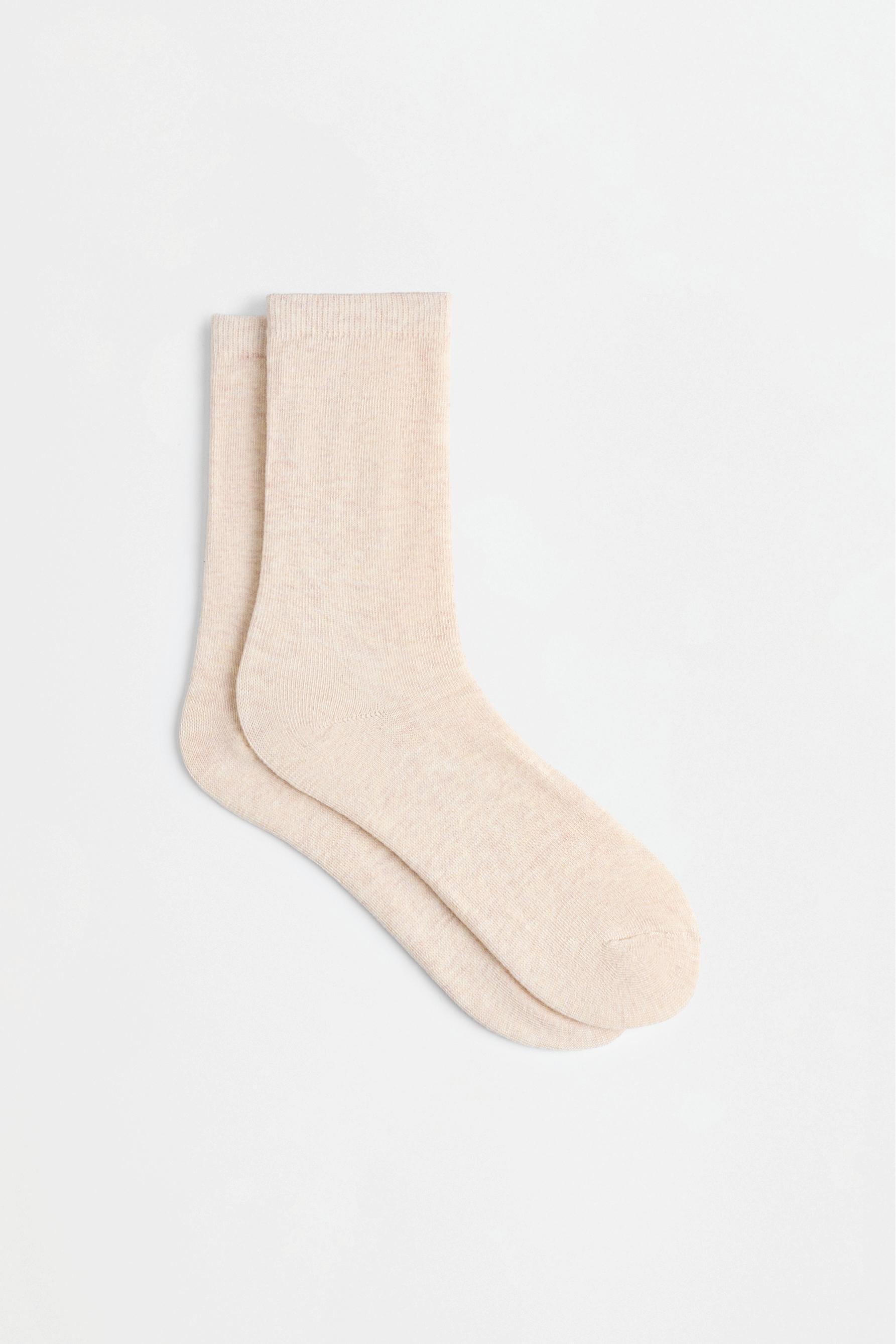 Basic Long Socks (7-Pack) — ECRU
