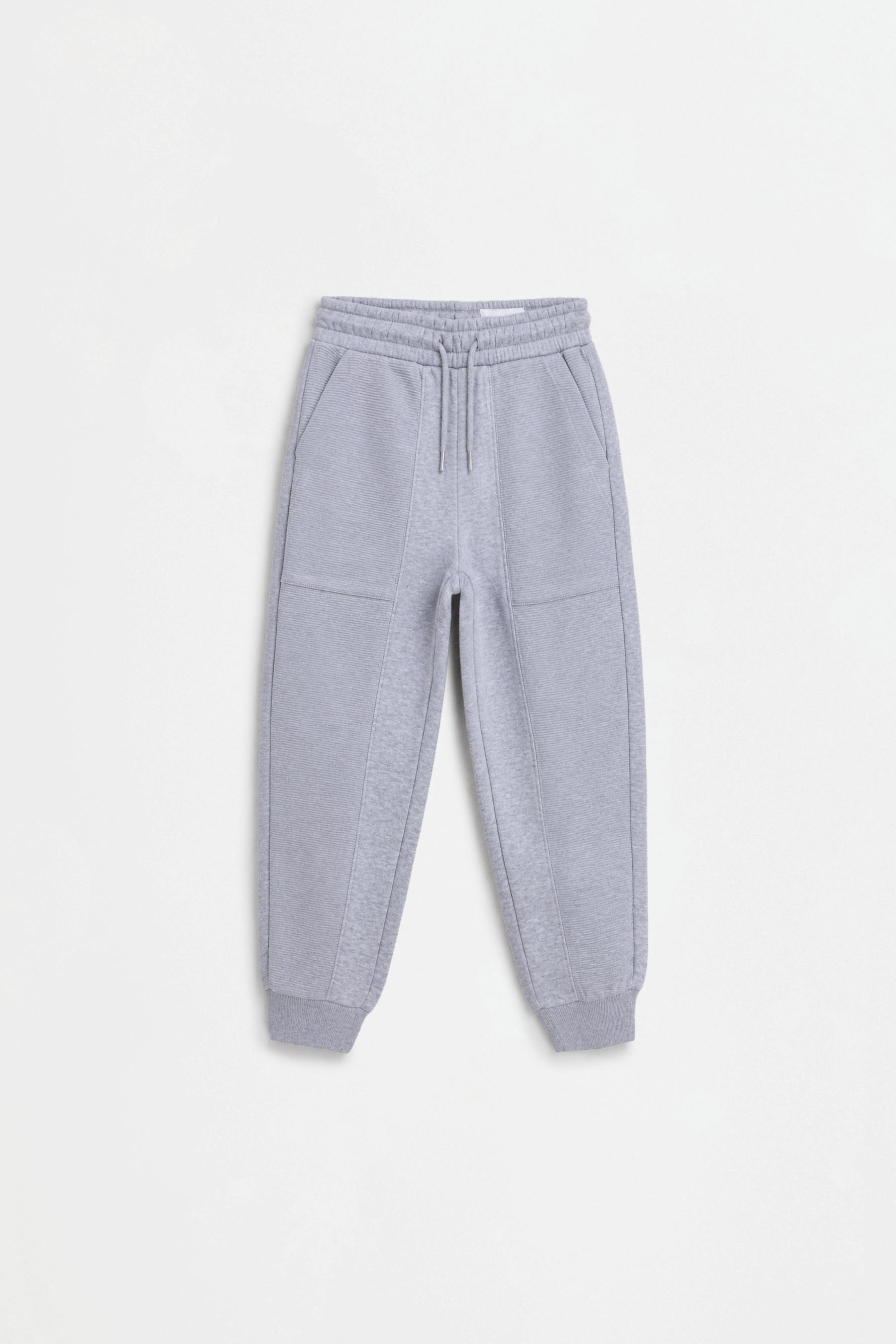 Ottoman plush joggers — GREY MARL