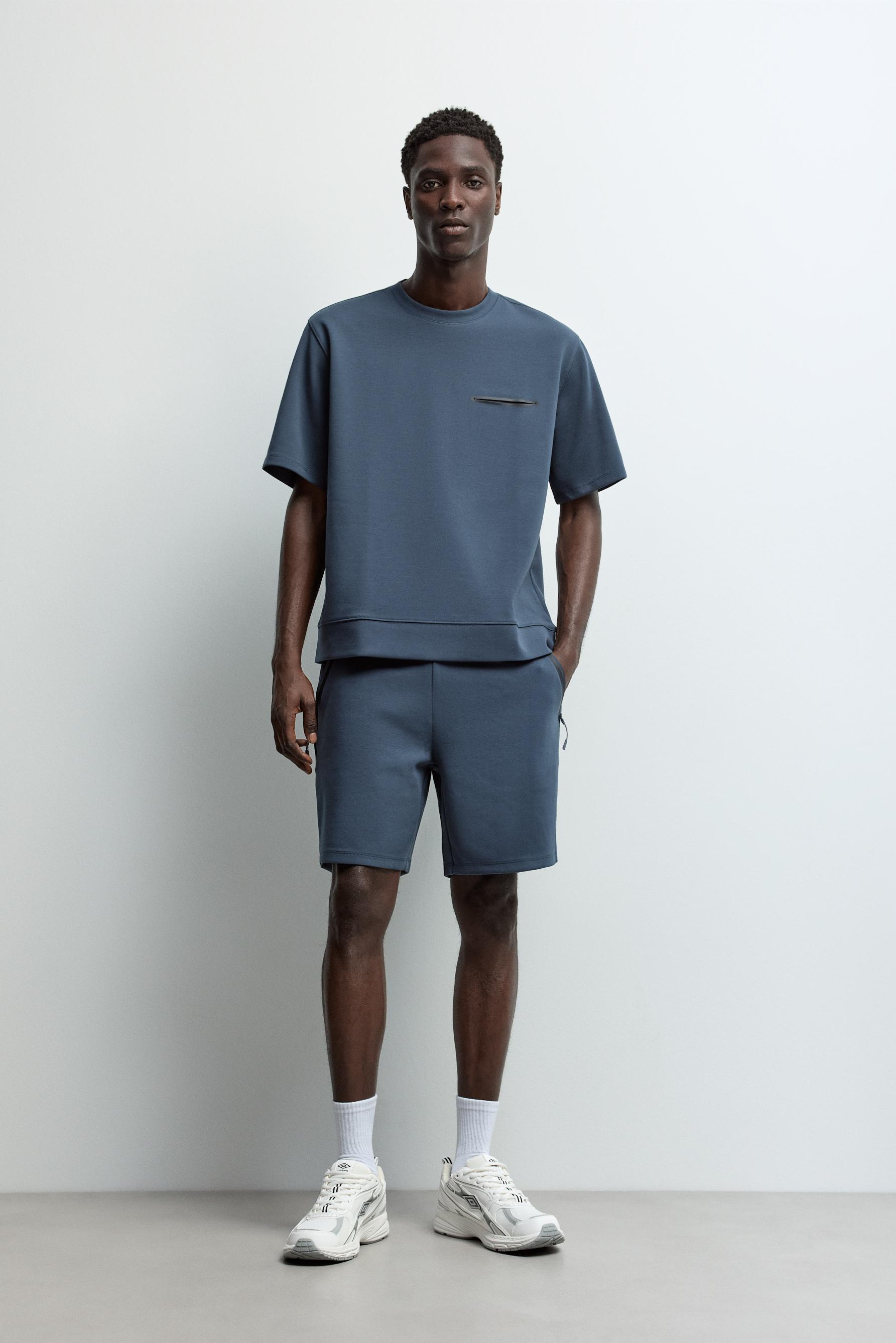 Basic interlock Bermuda shorts — DARK BLUE