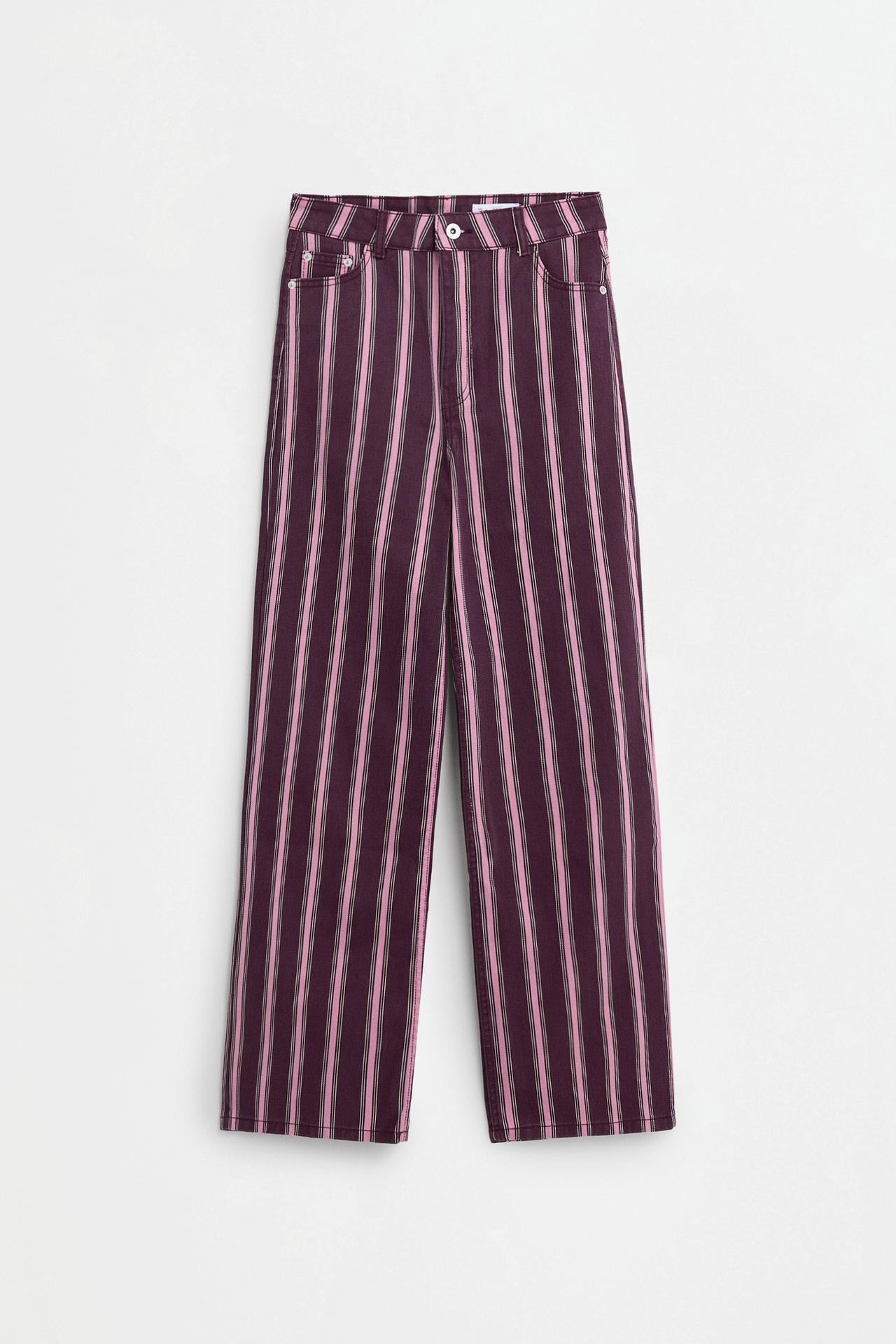 Striped wide-leg jeans — ECRU/WHITE
