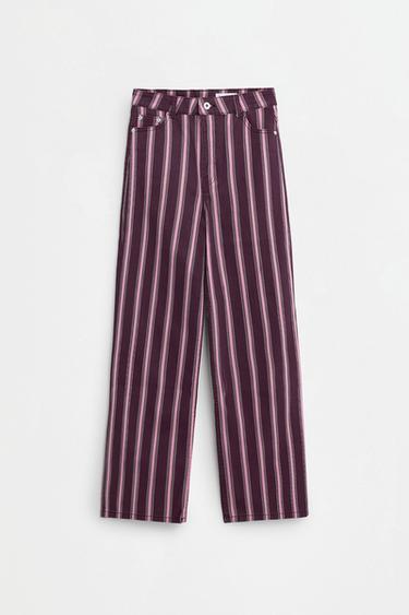 Striped wide-leg jeans — ECRU/WHITE 6