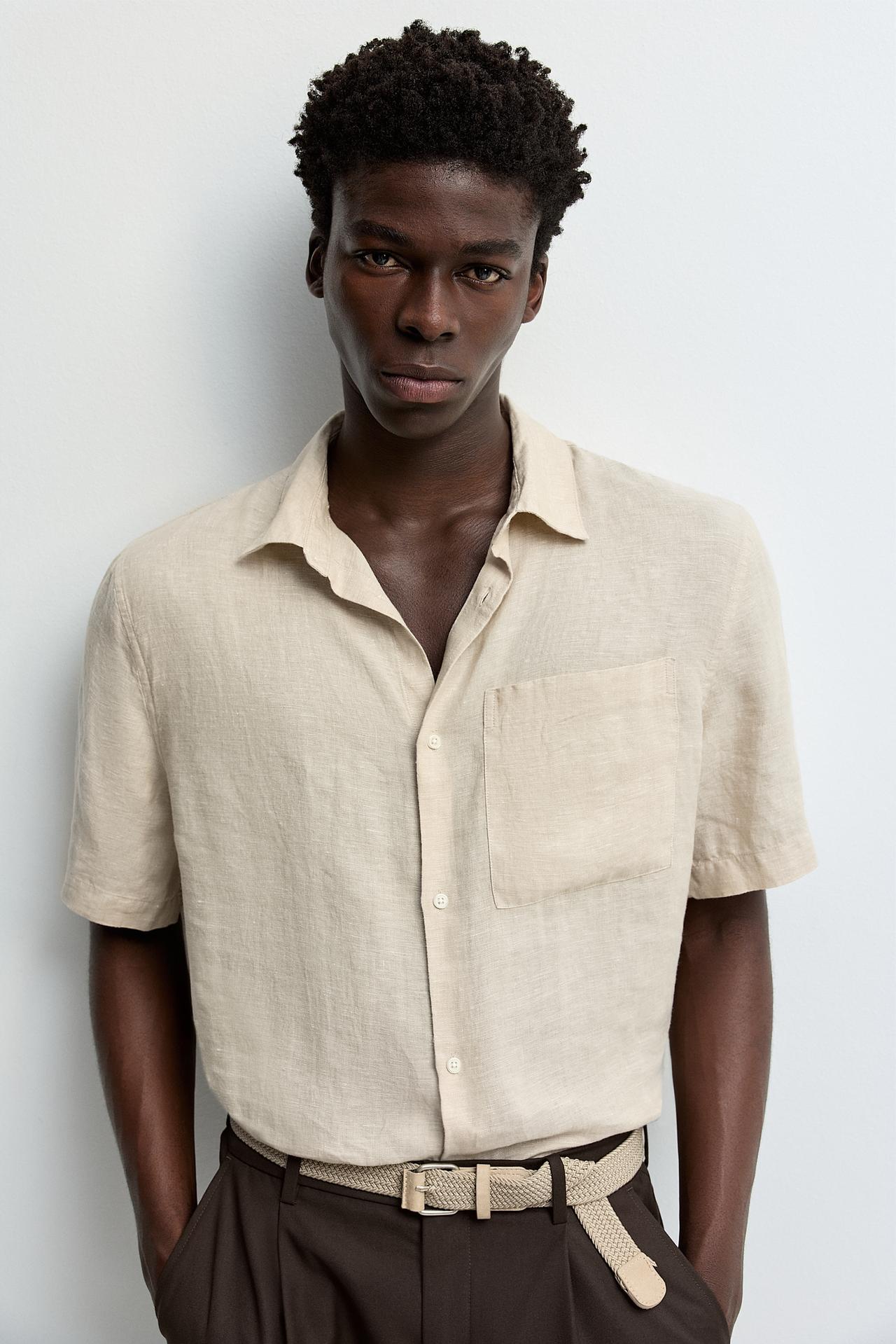 100% linen shirt — SAND