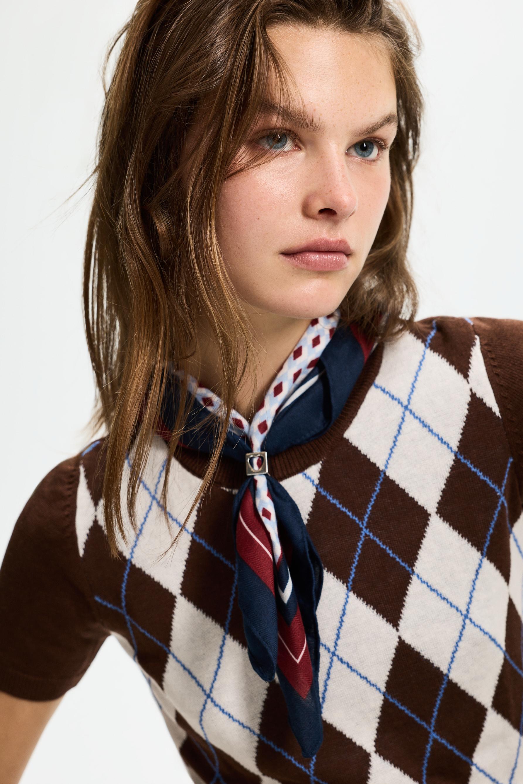 Printed scarf — BLUE